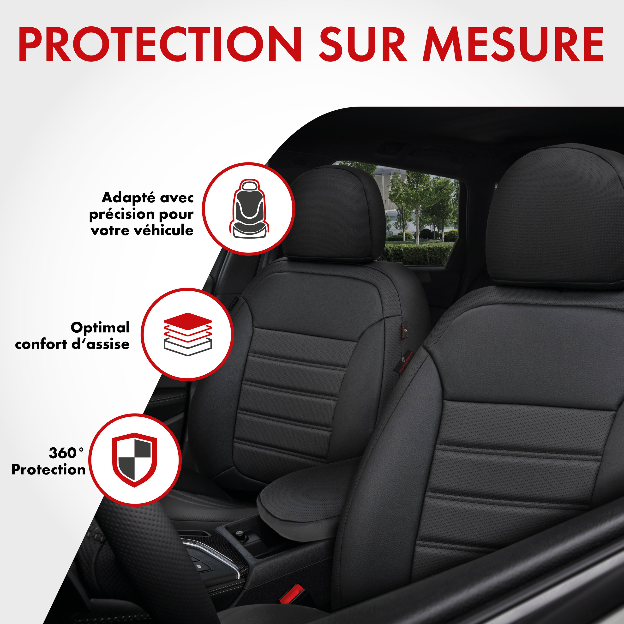 Housse de siège Robusto pour Nissan Juke (F15) 06/2010-auj., 2 housses de siège pour les sièges normaux