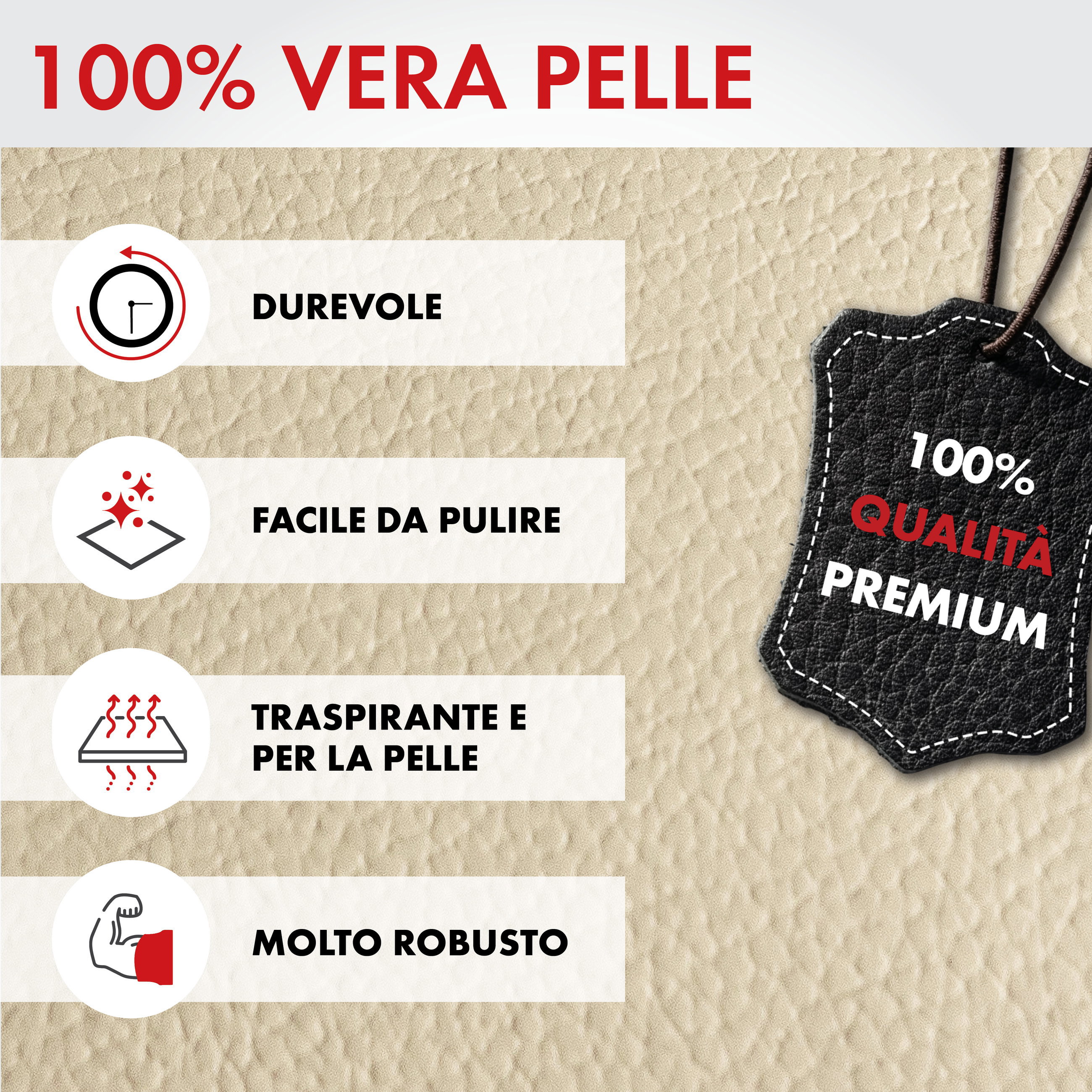 Coprisedili auto Billy in vera pelle beige ZIPP-IT, 1 pezzo