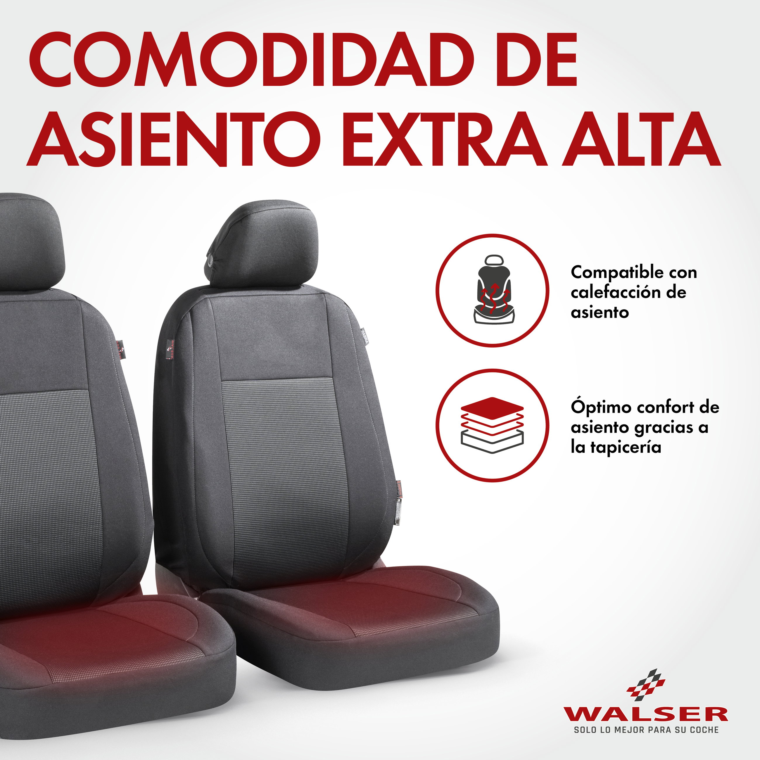 Funda de asiento ZIPP-IT Premium Ardwell, fundas protectoras de coche para 2 asientos delanteros con sistema de cremallera negro/gris