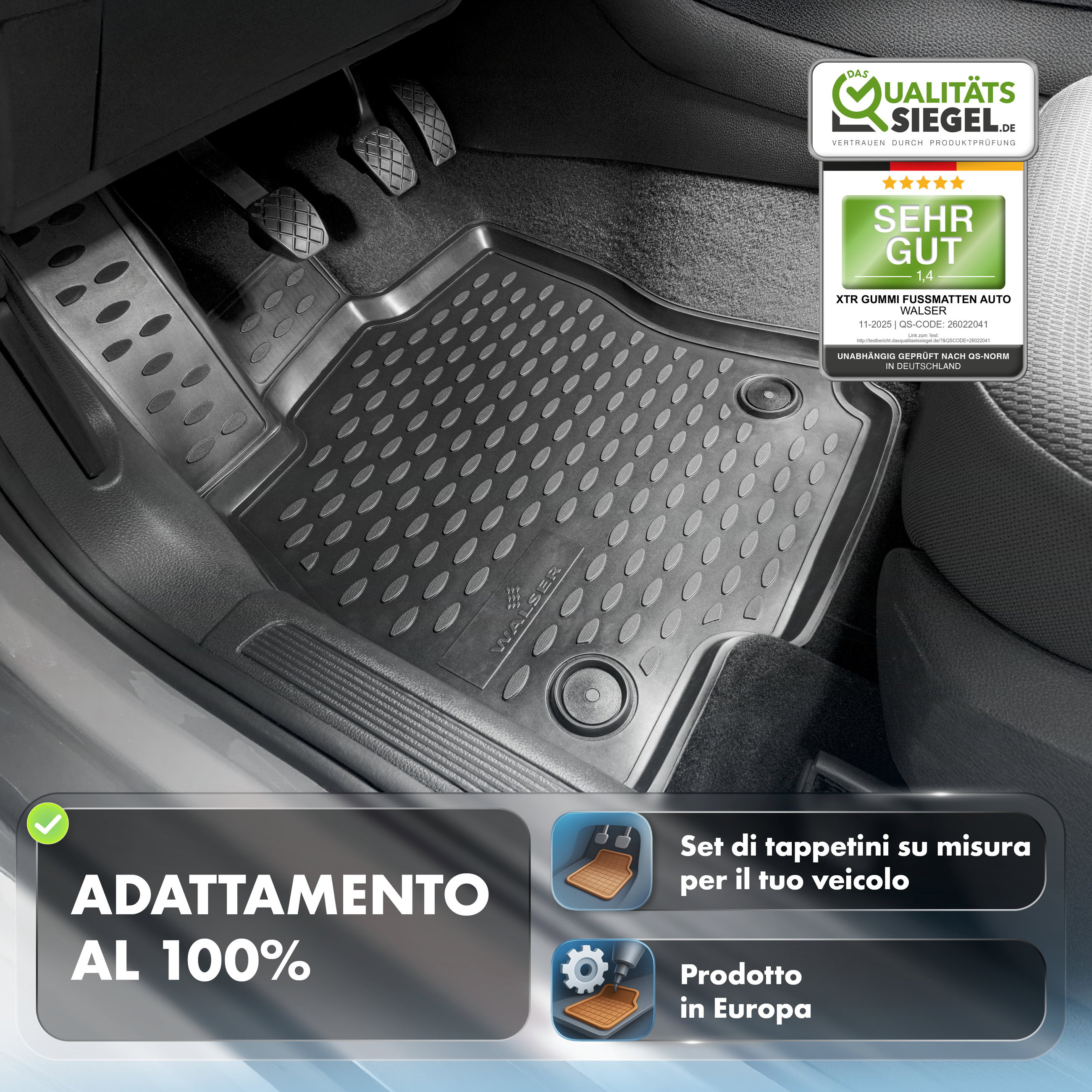 Tappetini in gomma per auto su misura XTR per Dacia Sandero I 2008 - 2012