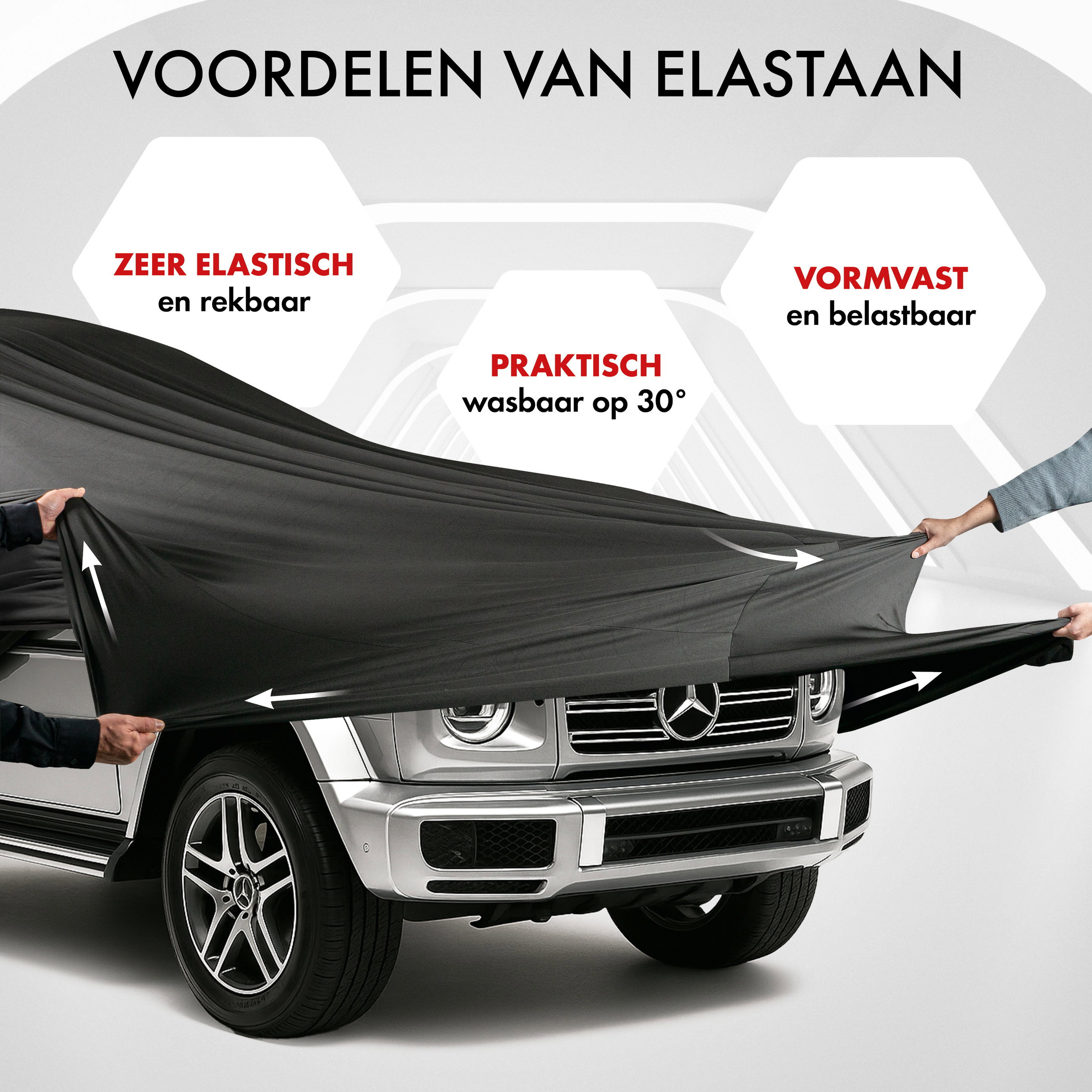 Overtrek Indoor Stretch Plus Maat 10 SUV/VAN zwart