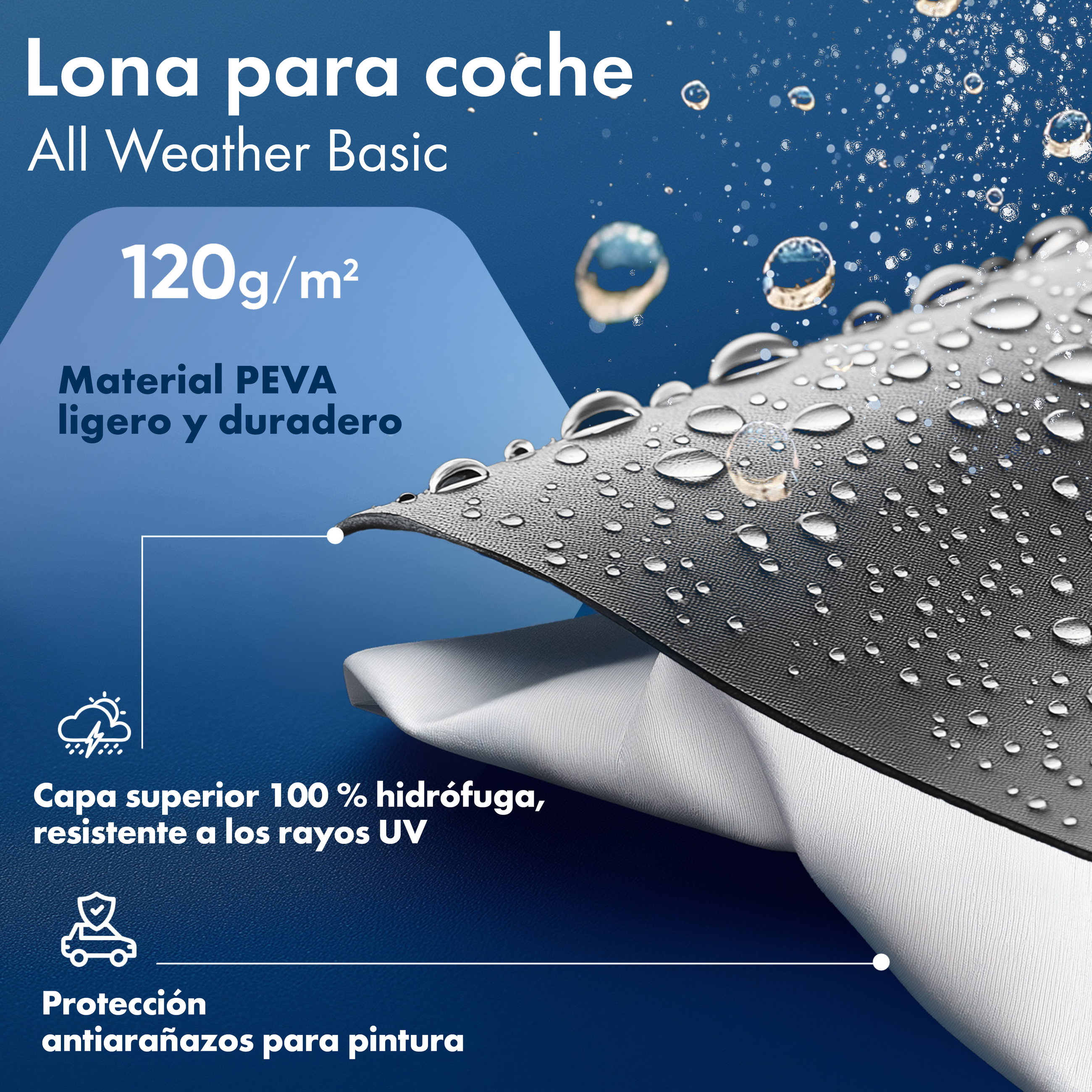 Cubierta protectora de coche All Weather, funda de coche funda integral talla 8 SUV/furgoneta, funda para coche plateado