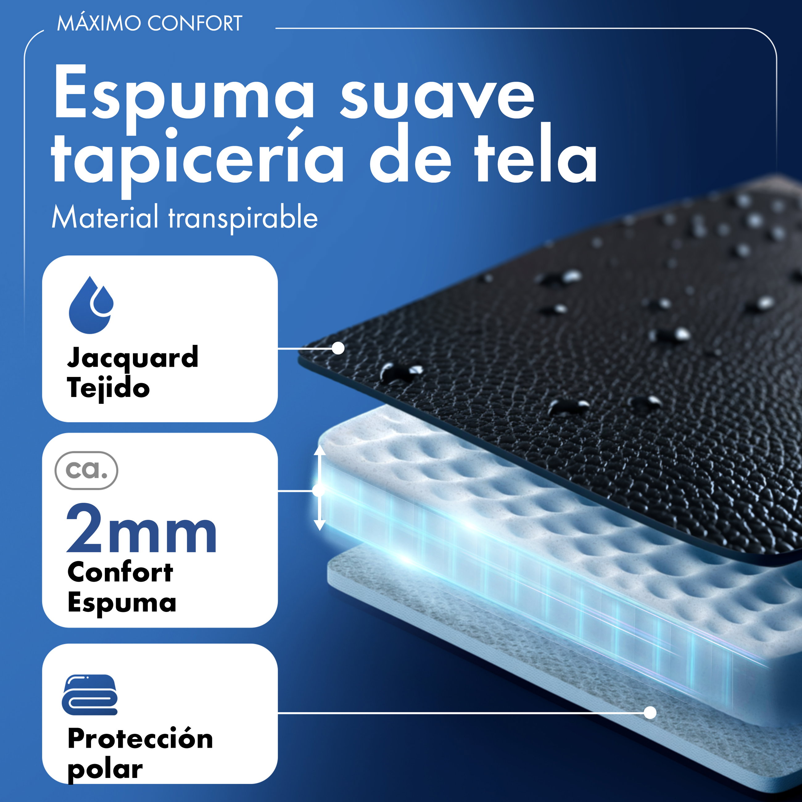Moebel, tapicería, espuma, tela, 2mm, protección polar, tapicería, material transpirable, espuma, 2mm, protección polar, tacón, espuma, tapicería, colchón, material transpirante, tejido, espuma, 2mm, confort, protección polar, taktile, Schaum, 2mm, Schaum