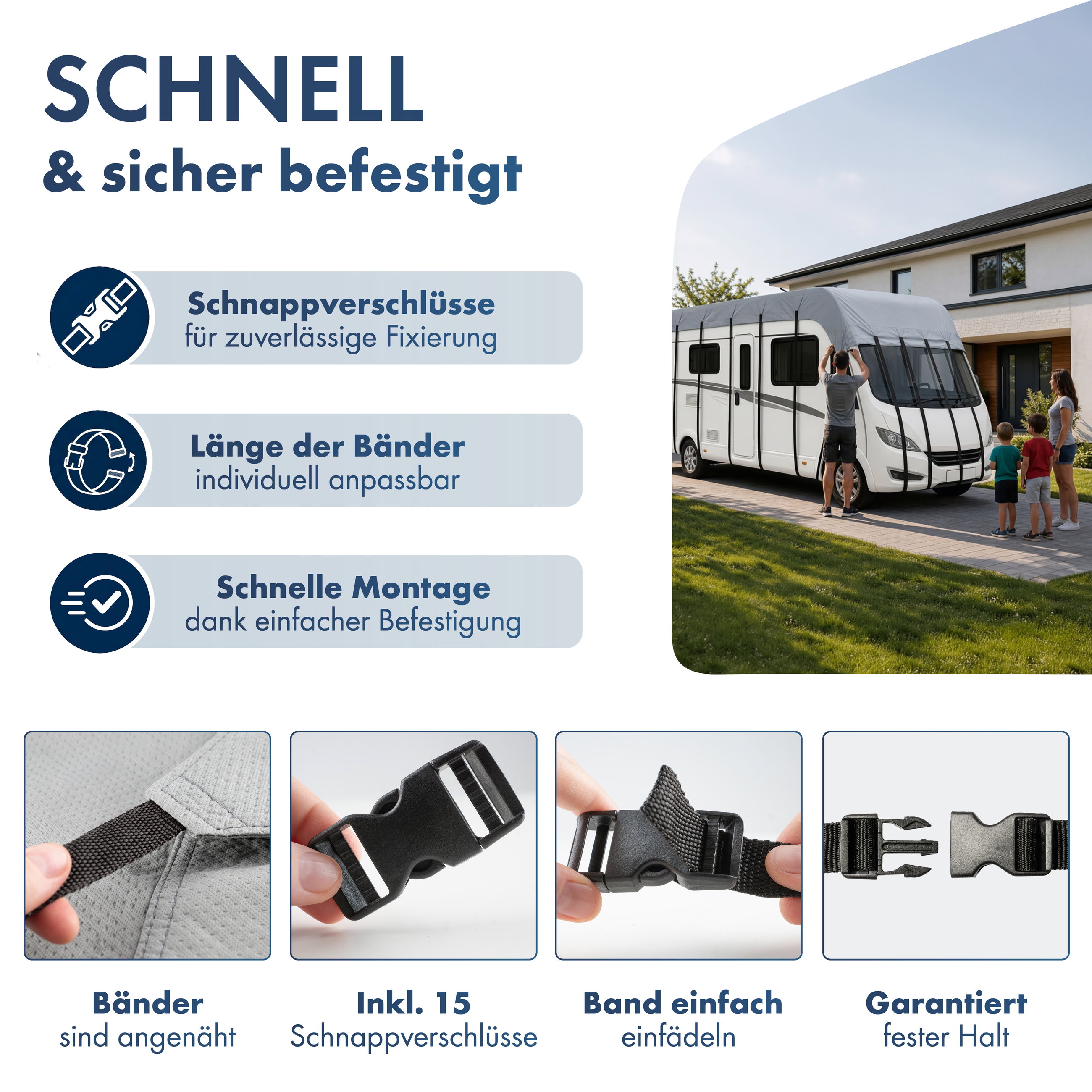 Caravan Dachabdeckung 500x300cm grau