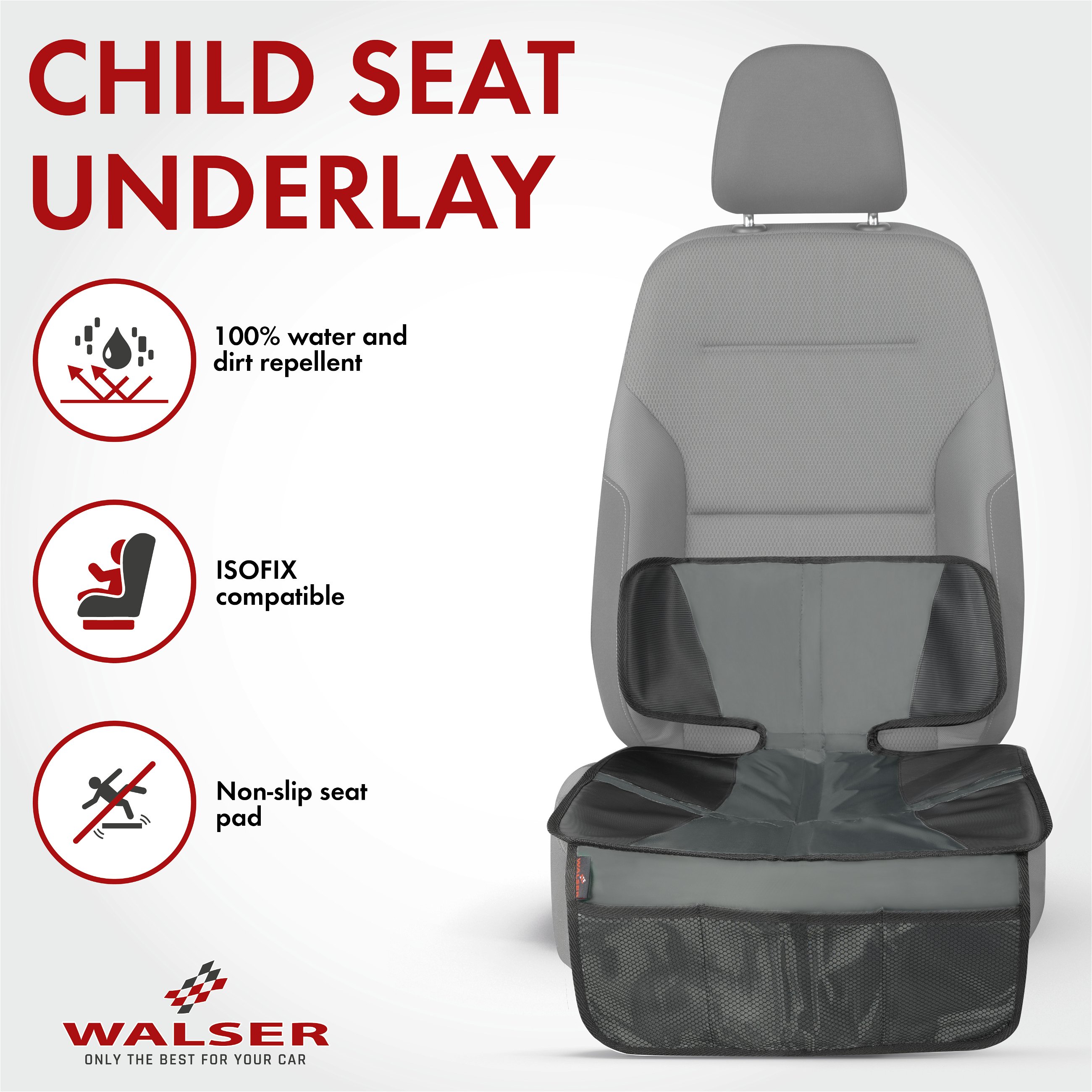 Child seat underlay top