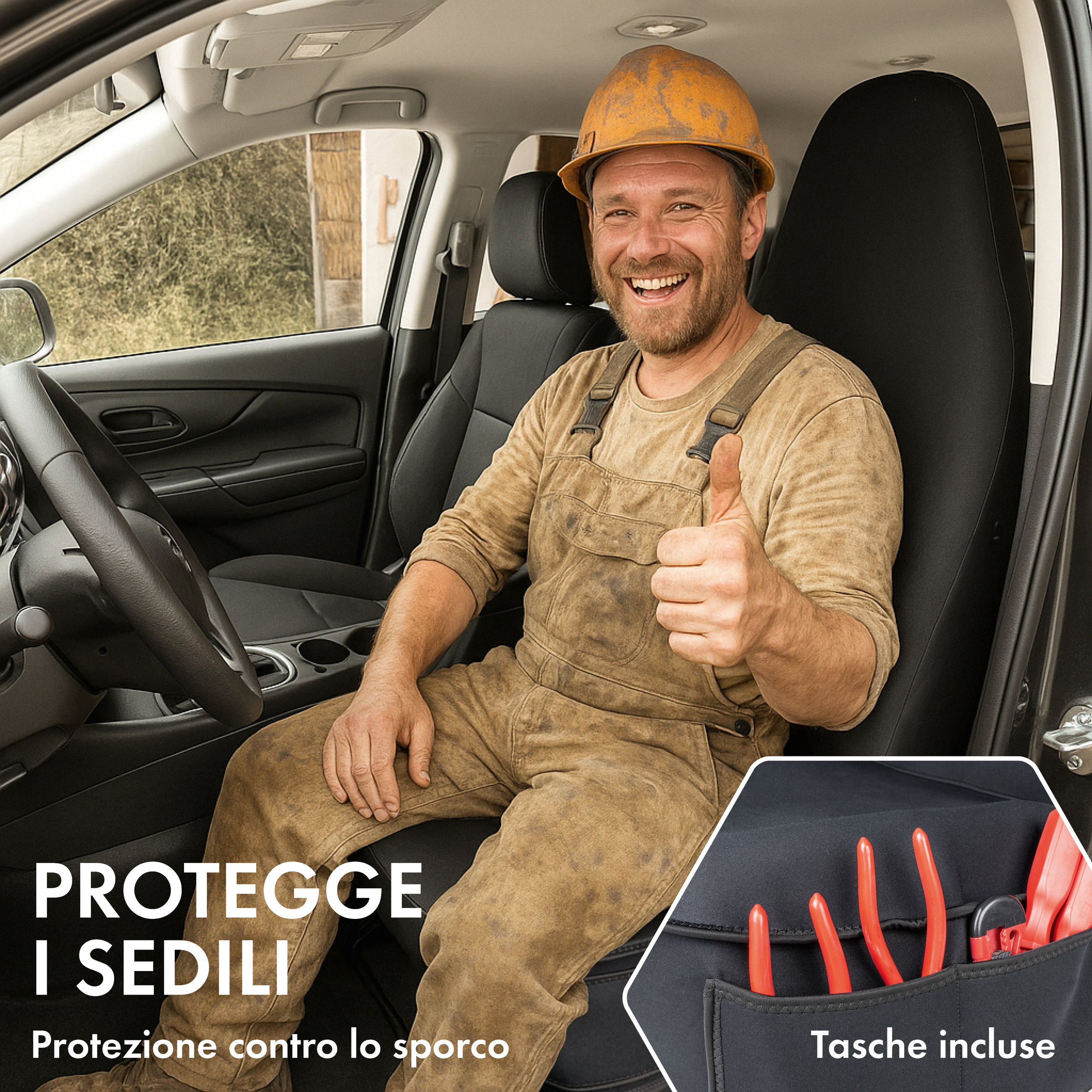 Coprisedile auto in neoprene, protezione sedile anteriore impermeabile, robusta copertura protettiva universale e cuscinetto protettivo auto/autocarro, 1 pezzo