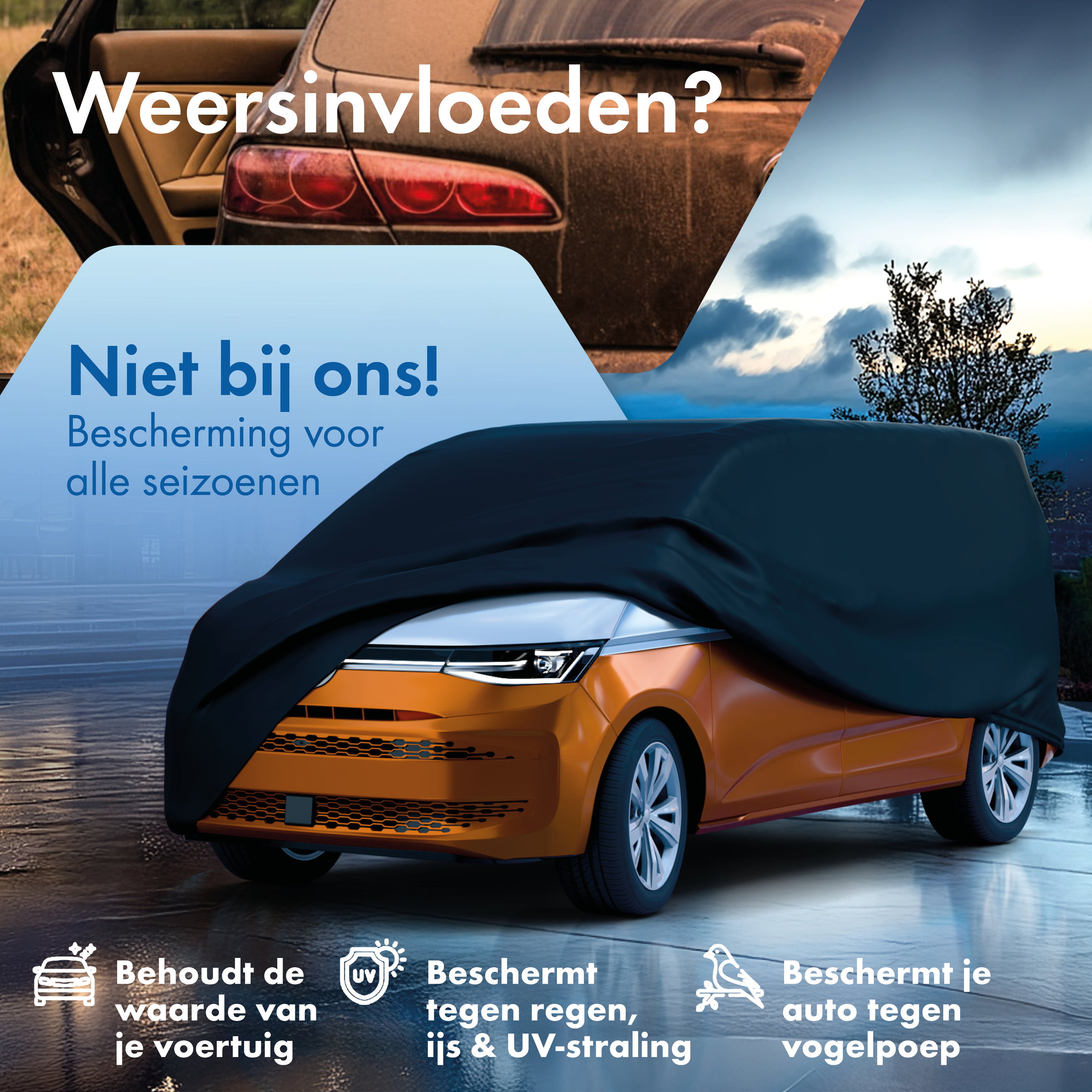Dekzeil voor auto All Weather, Bus dekzeil Maat 11 zwart