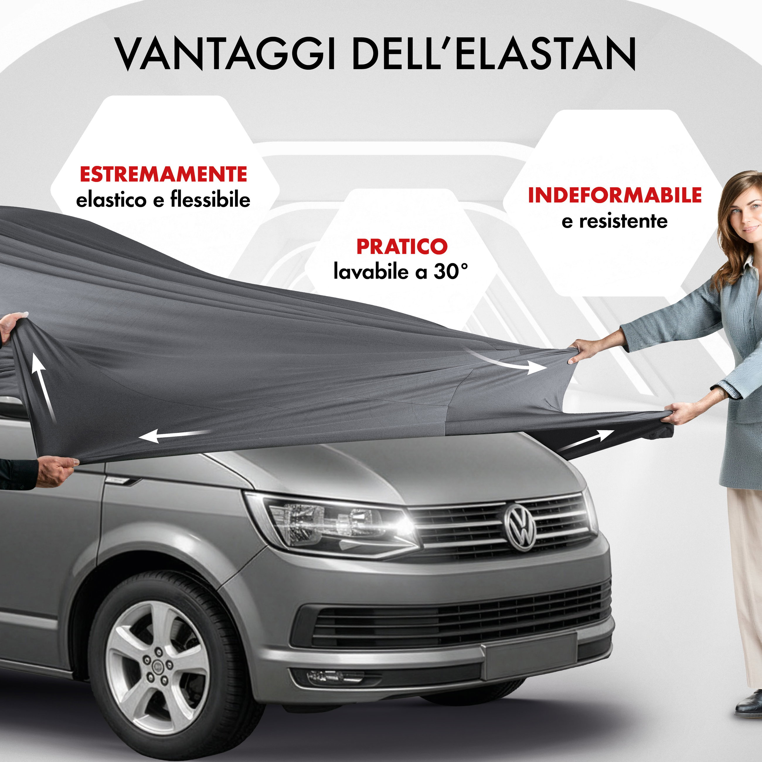 Telo copriauto Indoor Stretch Plus, telo protettivo per furgone/bus Taglia 12 Bus antracite
