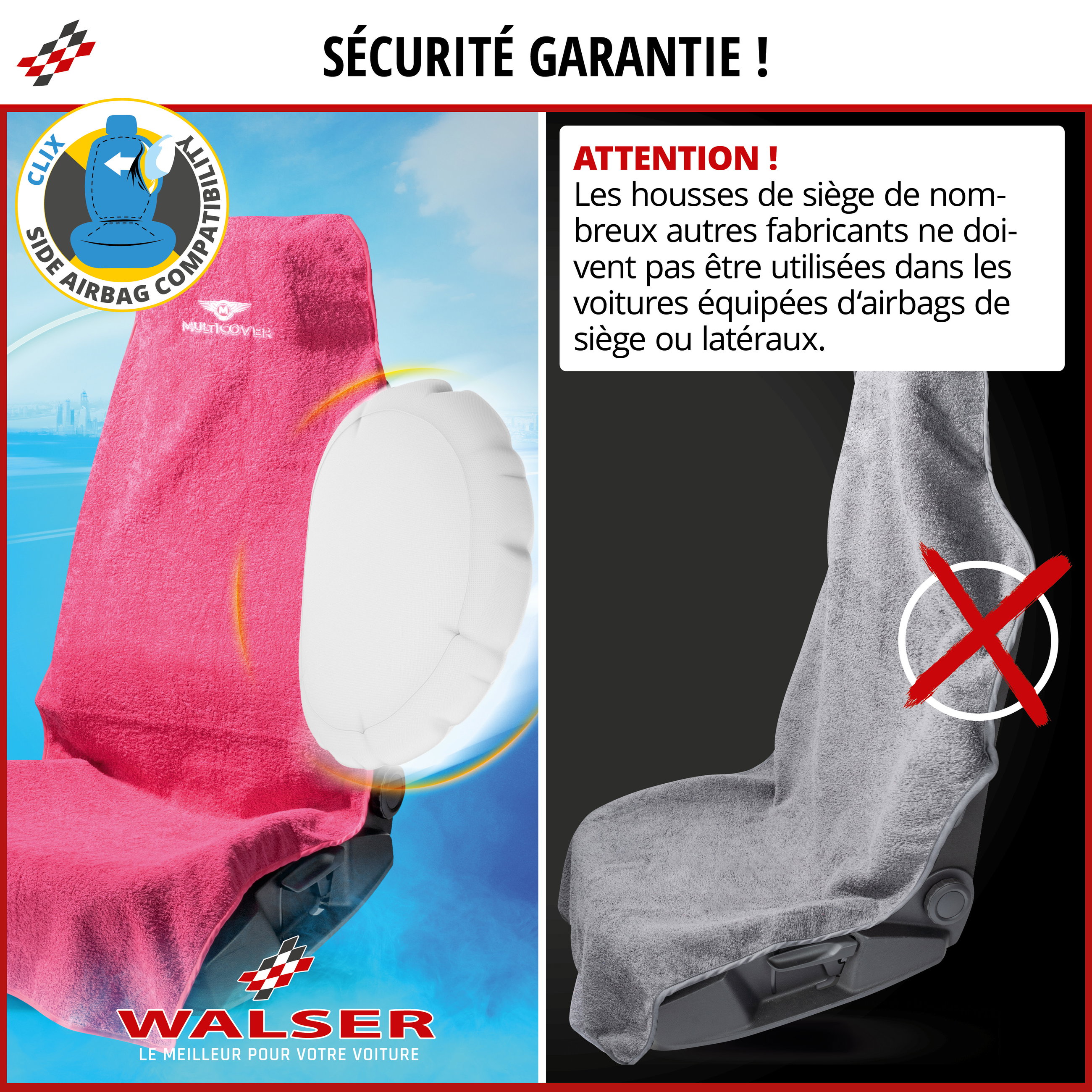Housse de siège Multicover rose, 1 pièce