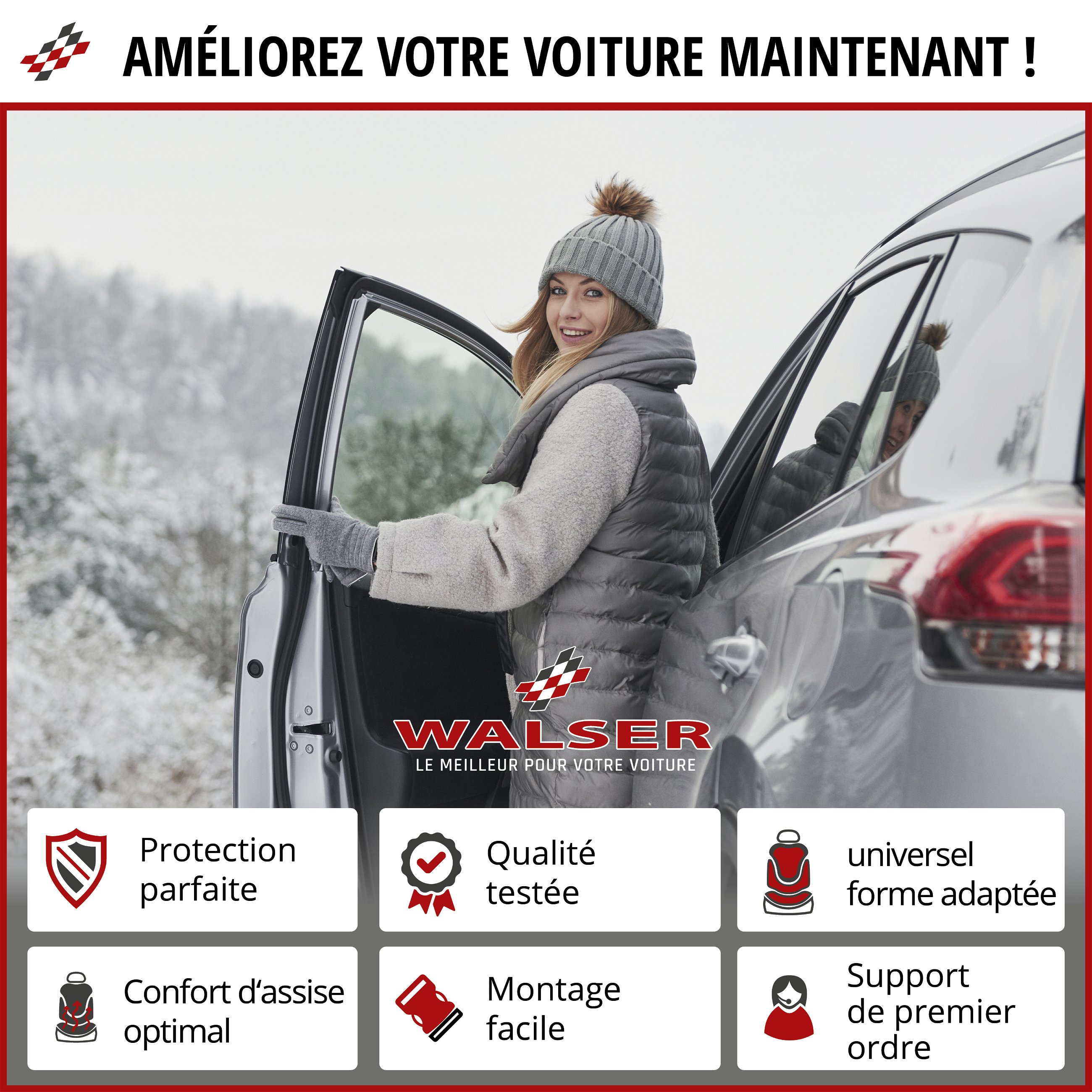 Coussin Chauffant Voiture 12V - Chauffe En 10 Sec, 45-65°C, Avec Pelle à Neige Et Gants | Pour Siège Auto Hiver - 13