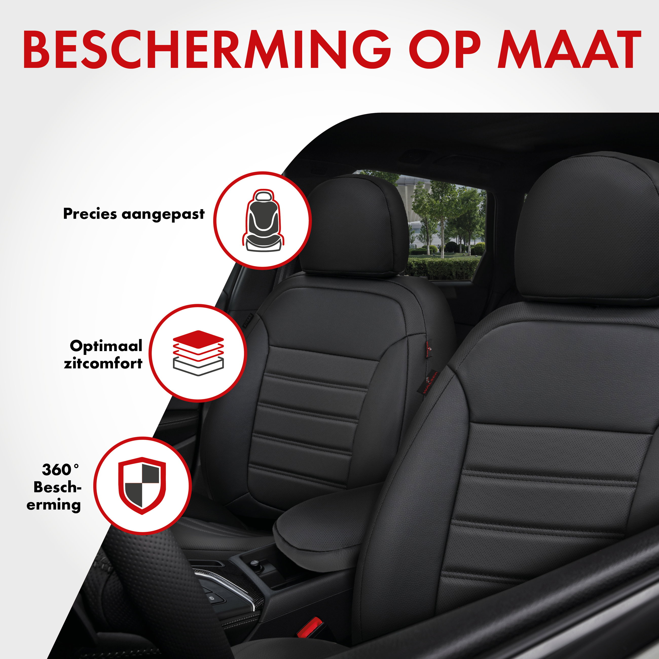 Auto stoelbekleding Robusto geschikt voor Nissan Juke (F15) 06/2010-Vandaag, 2 enkele zetelhoezen voor standard zetels