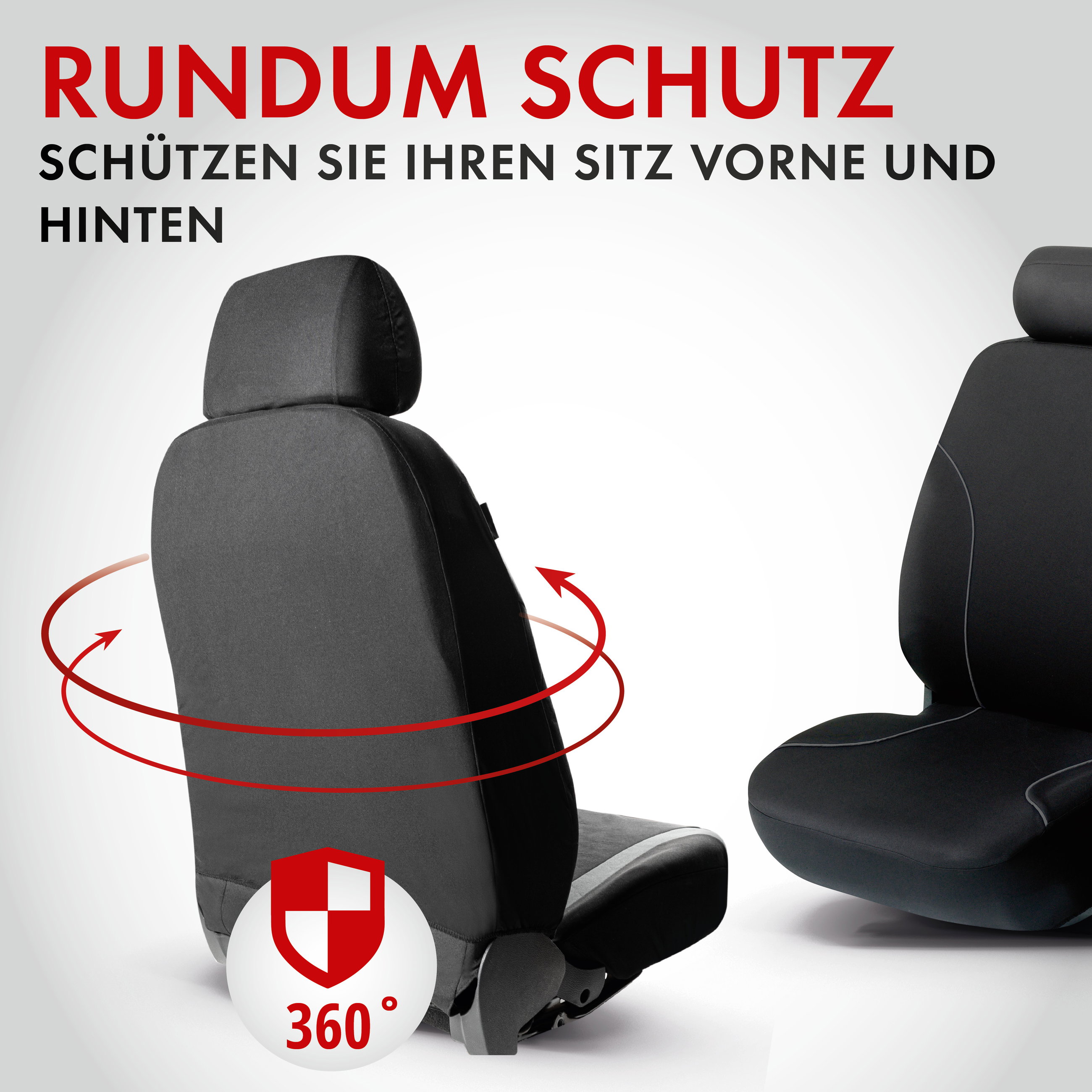 Autositzbezug ZIPP-IT Basic Allessandro, PKW-Schonbezüge Komplettset mit Reißverschluss-System schwarz