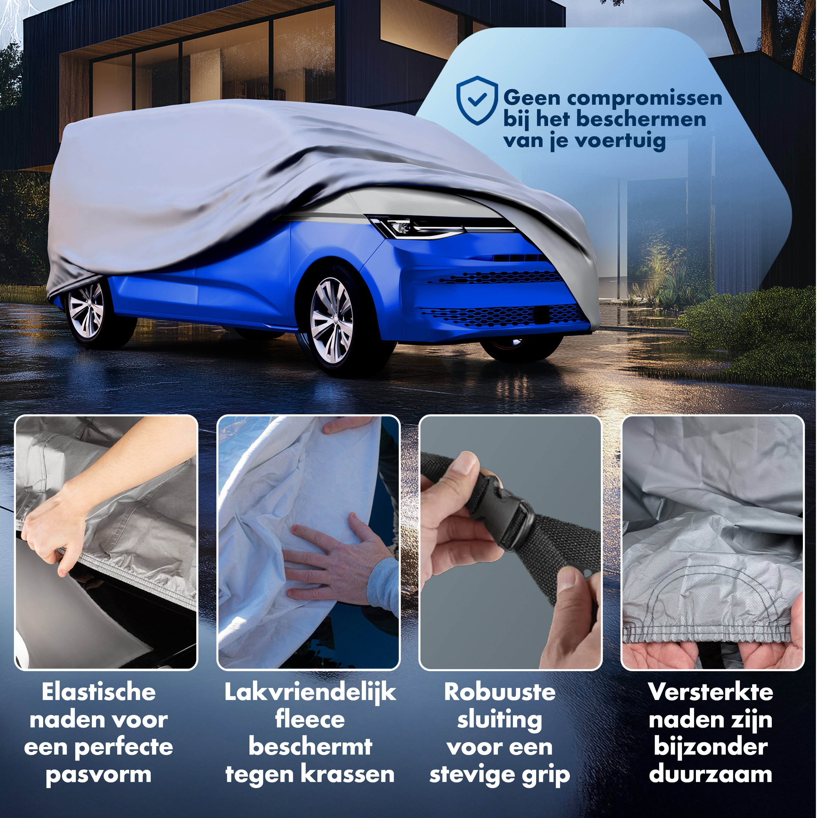 Dekzeil voor auto All Weather, Bus dekzeil Maat 11 zilver