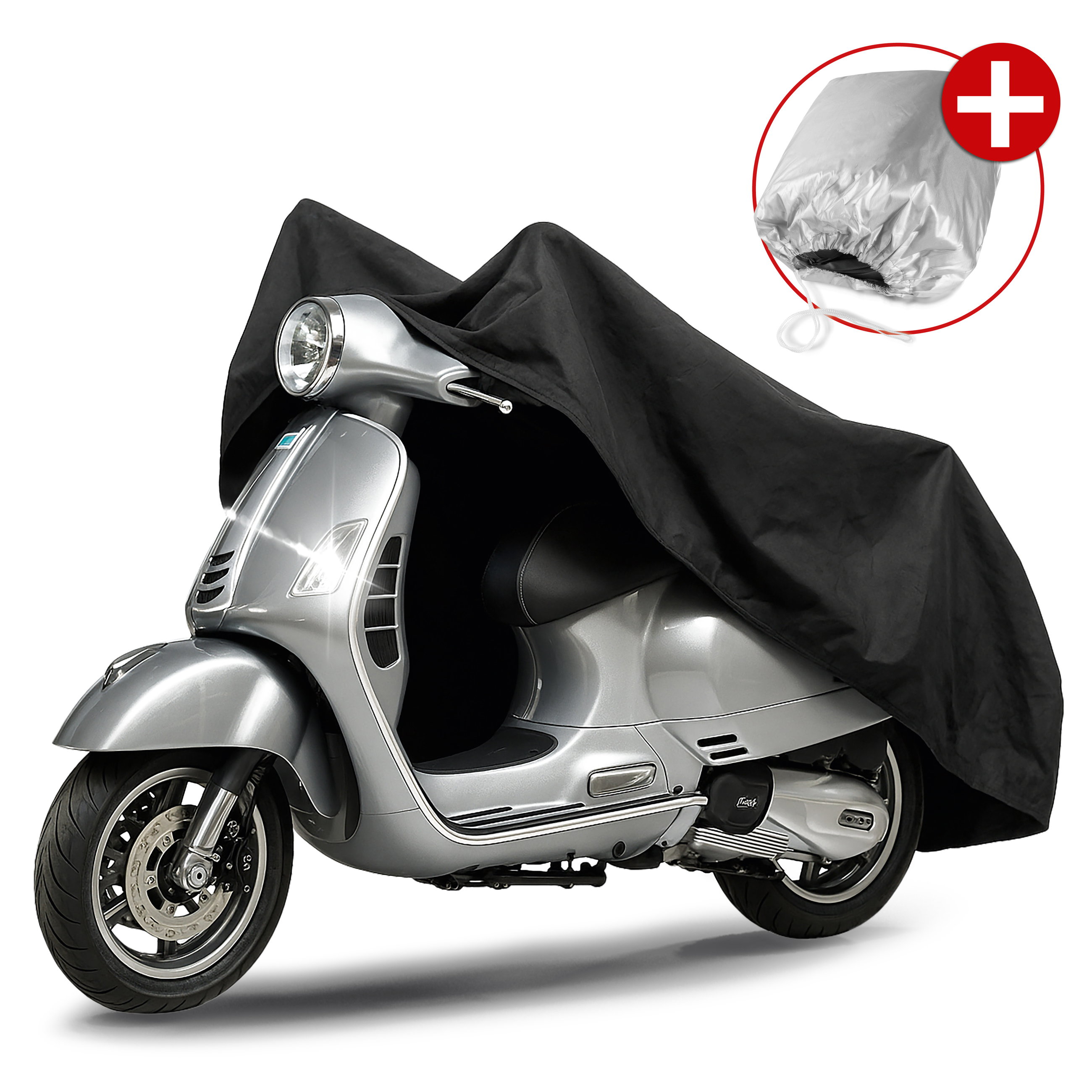Premium Bâche de protection pour moto M, Bâche de protection pour moto en PVC robuste, Garage pour moto étanche - 215x95x120 cm noir