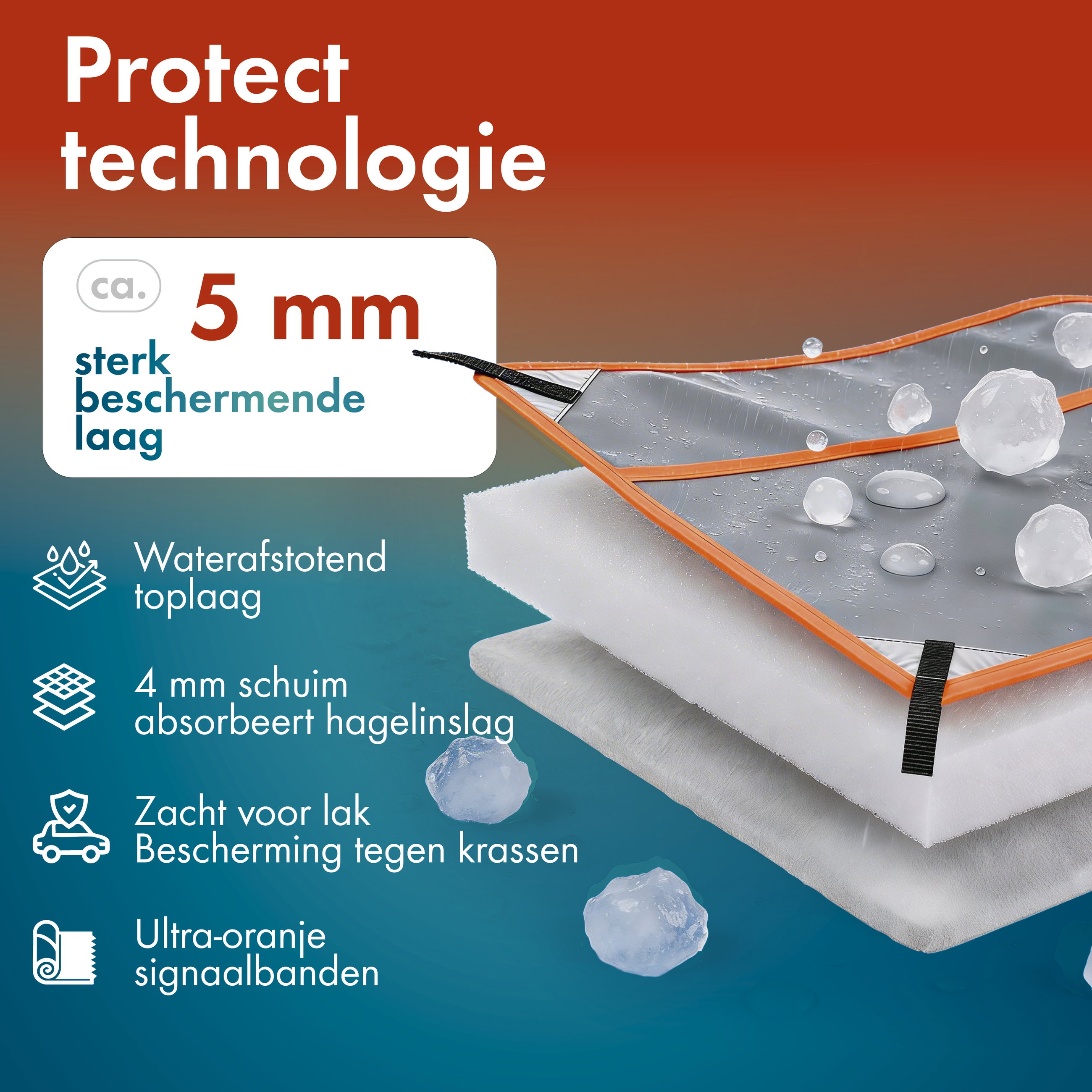 Camper/Caravan Hagelbeschermhoes Perma Protect, Maat L (350 x 290 cm), hagelbescherming tot 1,9 cm, zilver