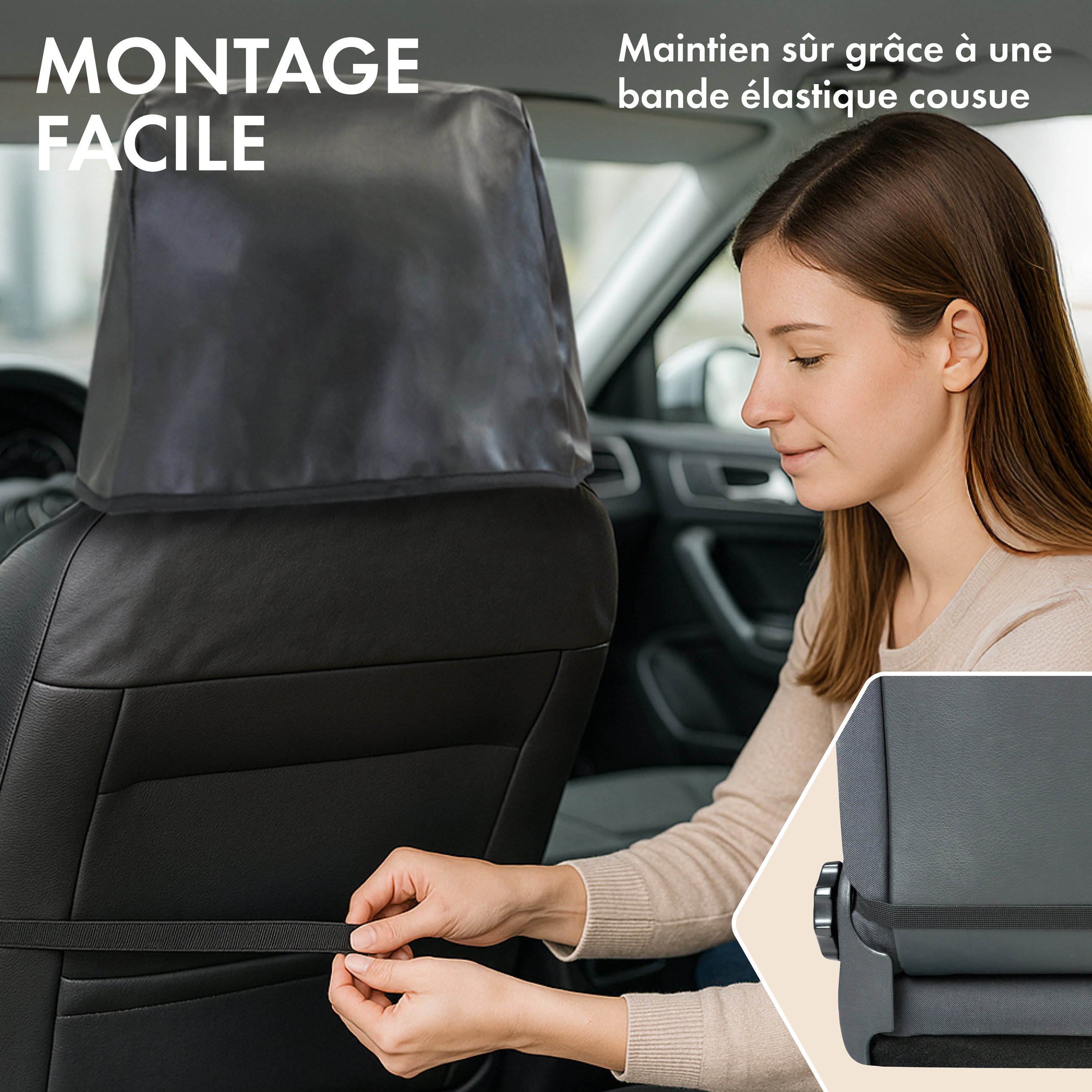 Protecteur d'atelier pour siège de voiture Nettoyer Tony de l'imitation cuir, 1 pièce