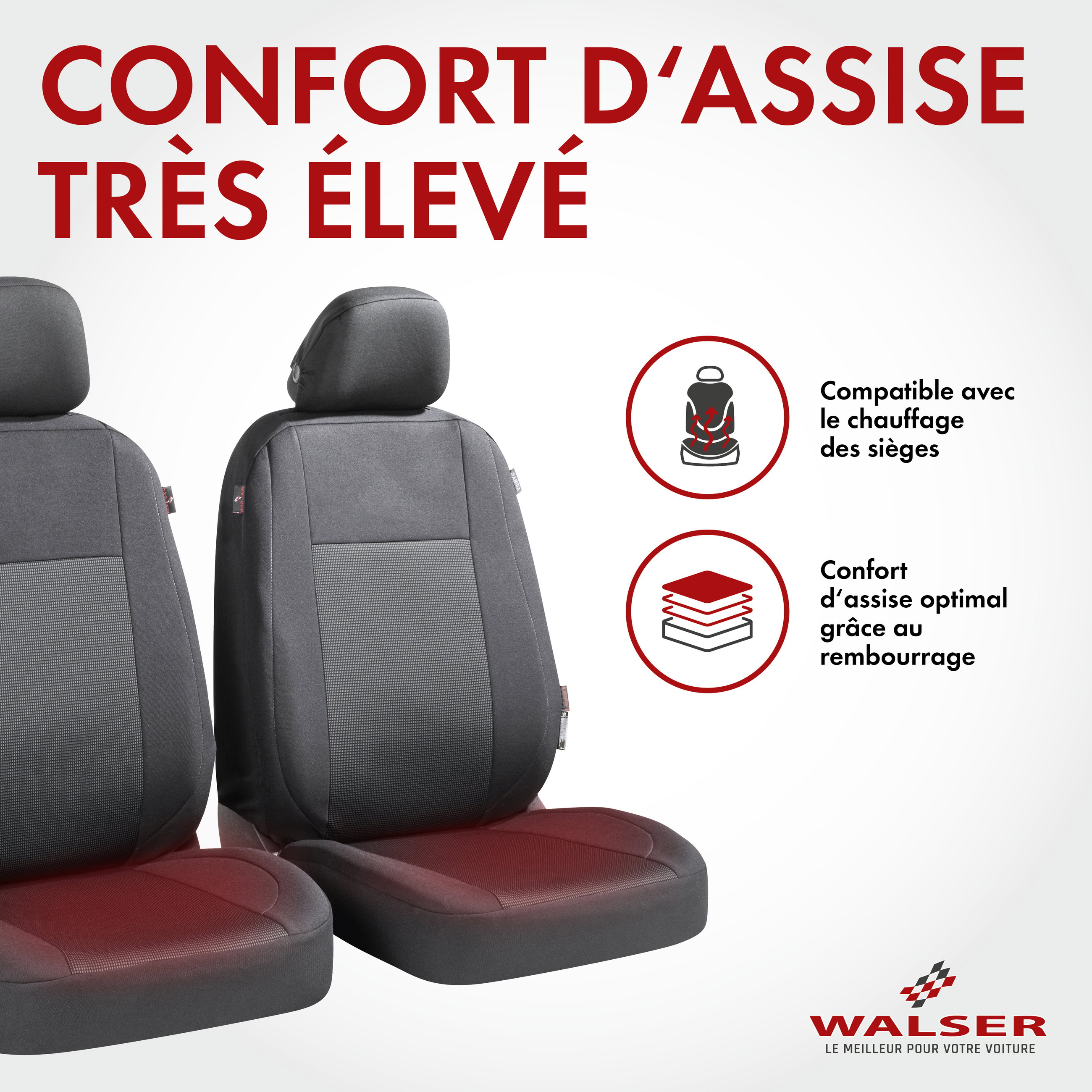 ZIPP IT Premium Housse de sièges Ardwell complet avec système de fermeture éclair noir/gris