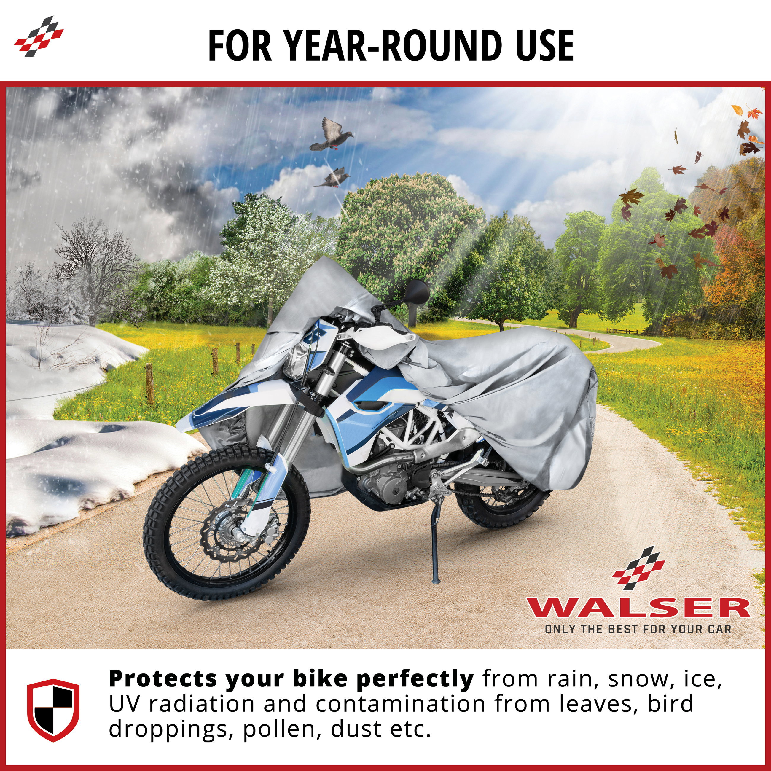 Motorcycle cover All Weather XL, Motorcycle cover, Waterproof motorcycle garage - 255x110x135 cm silver