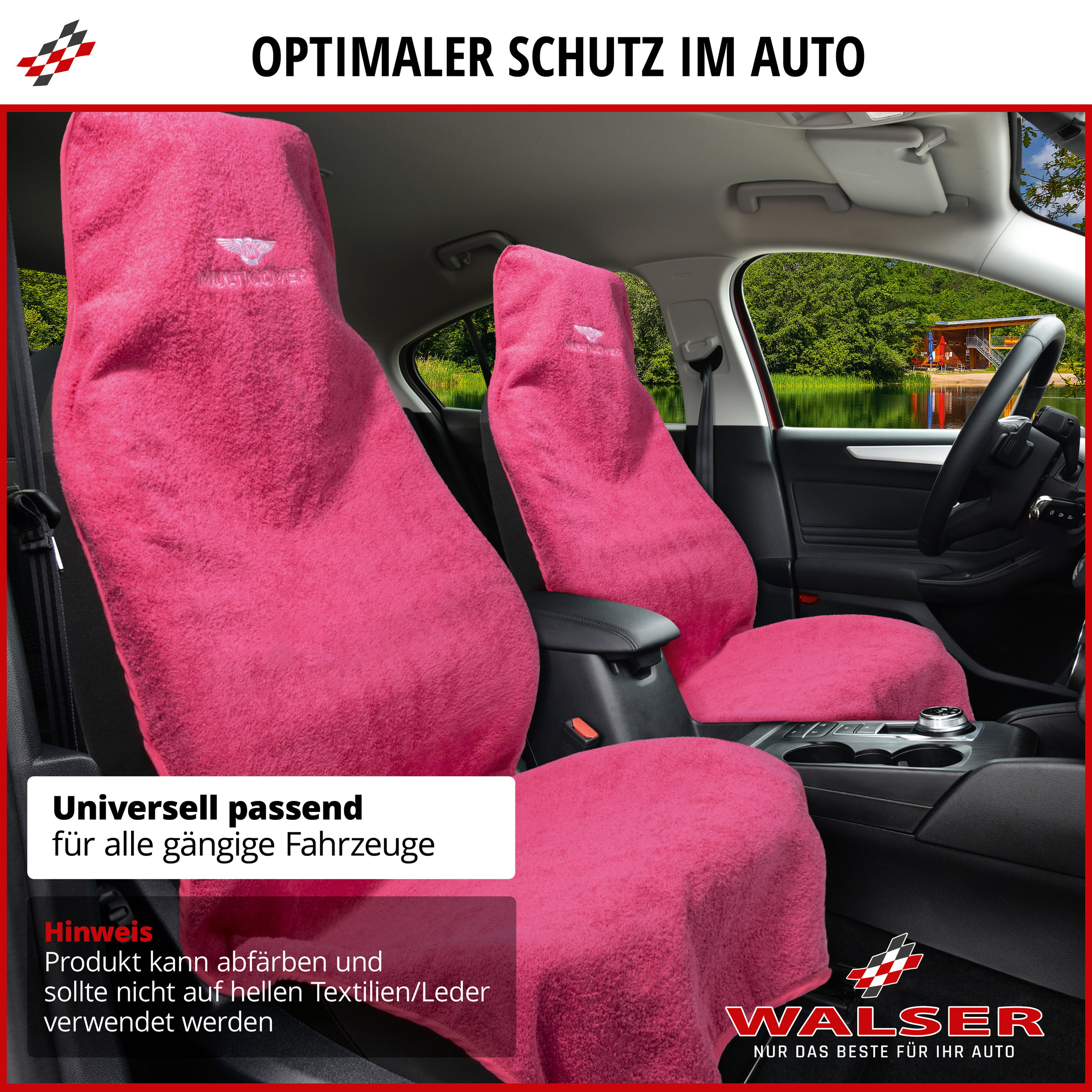 PKW-Sitzaufleger Multicover, Auto-Sitzauflage waschbar pink, 1 Stück