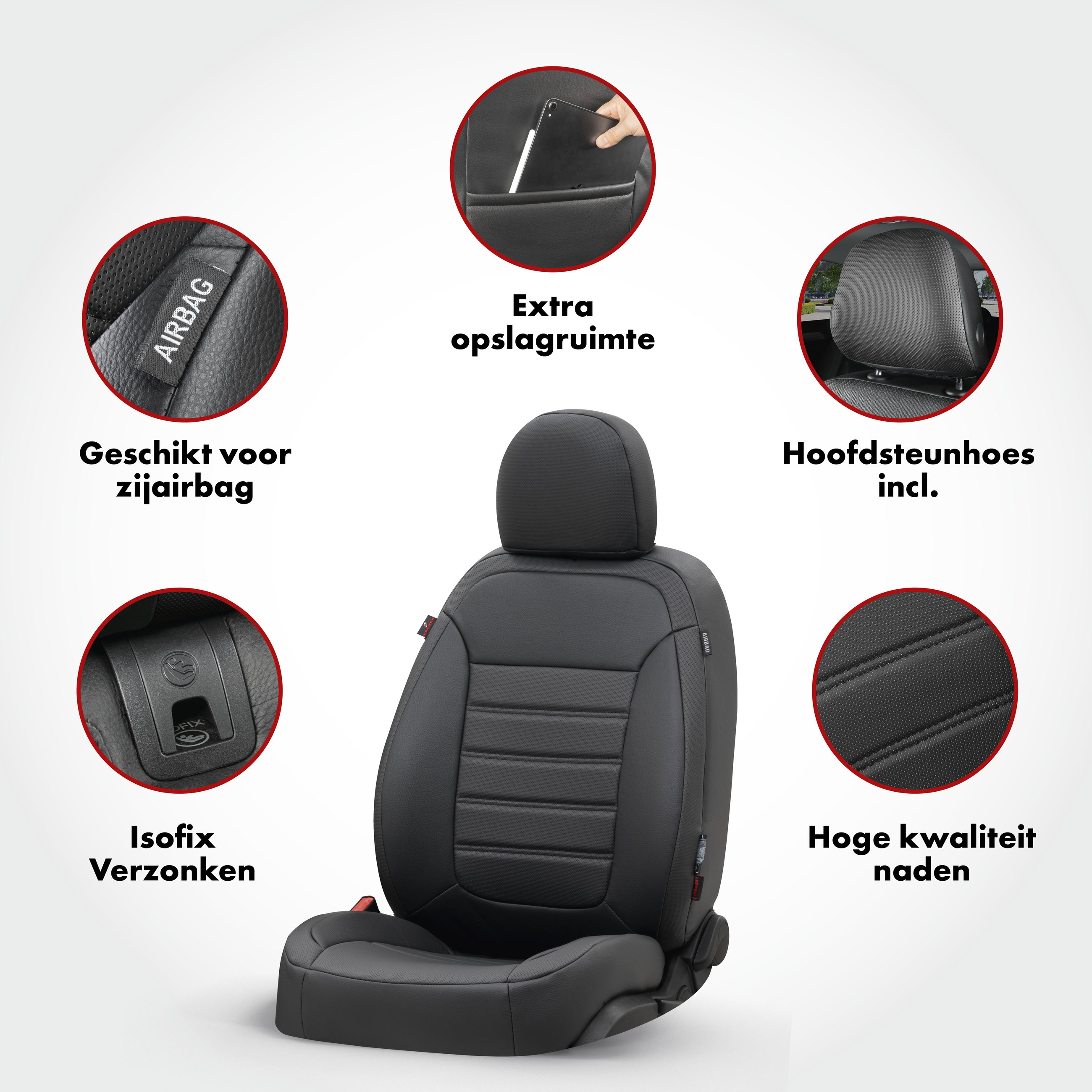 Auto stoelbekleding Robusto geschikt voor Nissan Juke (F15) 06/2010-Vandaag, 2 enkele zetelhoezen voor standard zetels