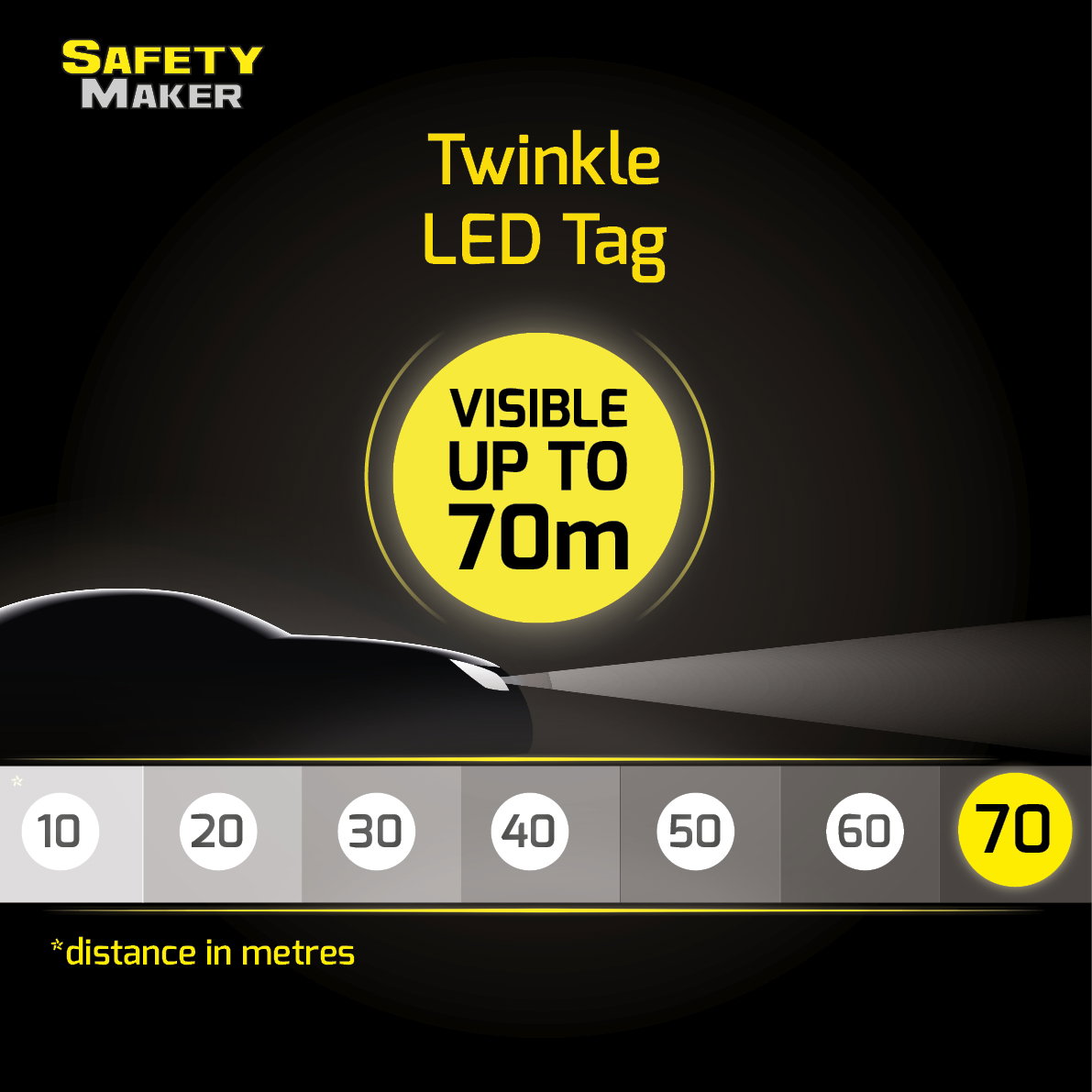 Twinkle LED-vedhæng, sikkerhedsklips, blinklys lyserød