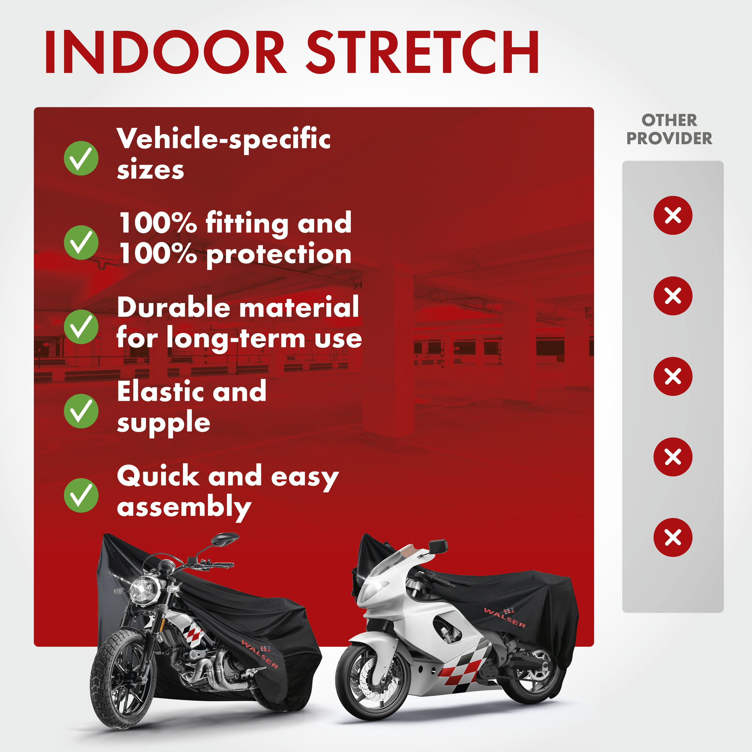 Motorcycle cover Indoor Stretch M, breathable indoor motorcycle cover, indoor motorcycle garage - 215x95x120 cm black