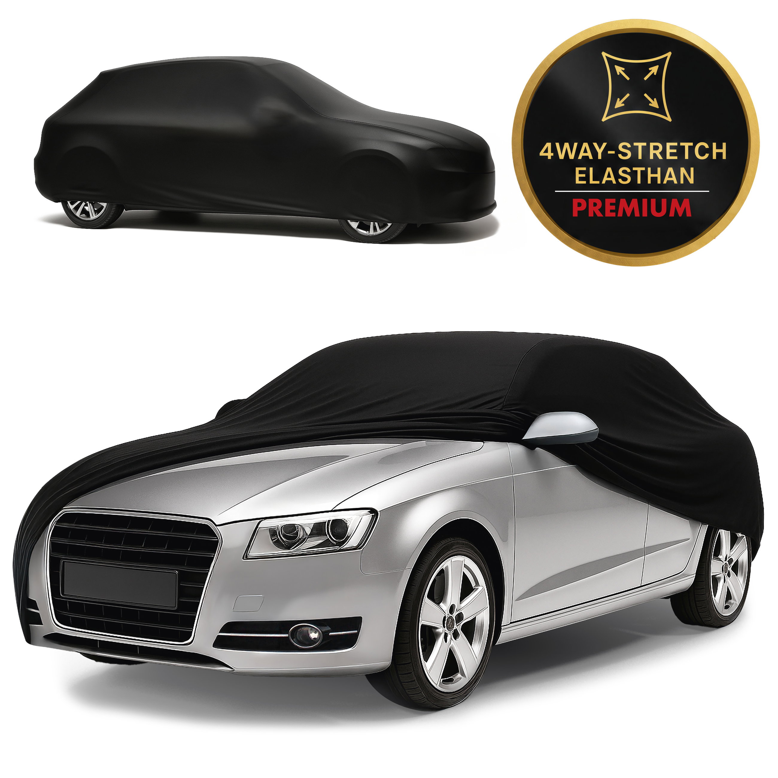 Bilöverdrag inomhus Stretch Plus, bilskydd storlek 4 kombi svart, Walser Onlineshop
