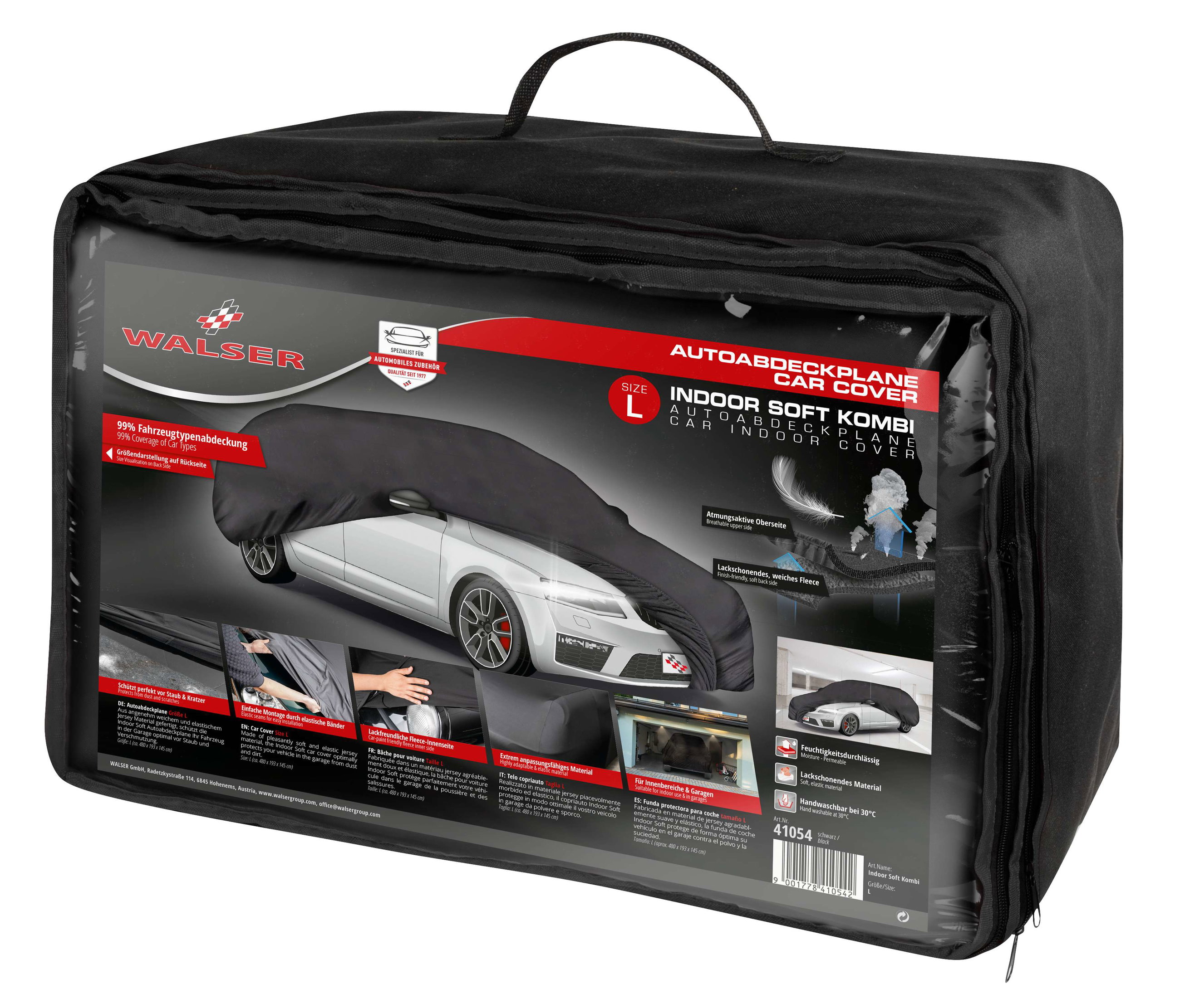 Premium housse de voiture Indoor Stretch, bâche complet pour l'interieur Plus taille 5 Break noir