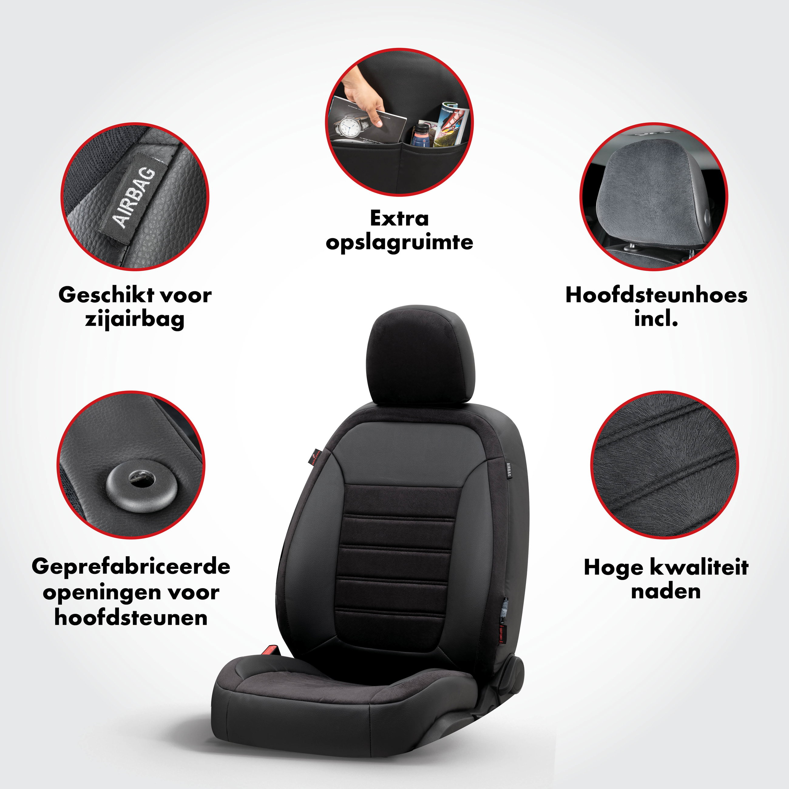 Auto stoelbekleding Bari geschikt voor VW Golf VIII 07/2019-Vandaag, 2 enkele zetelhoezen voor standard zetels