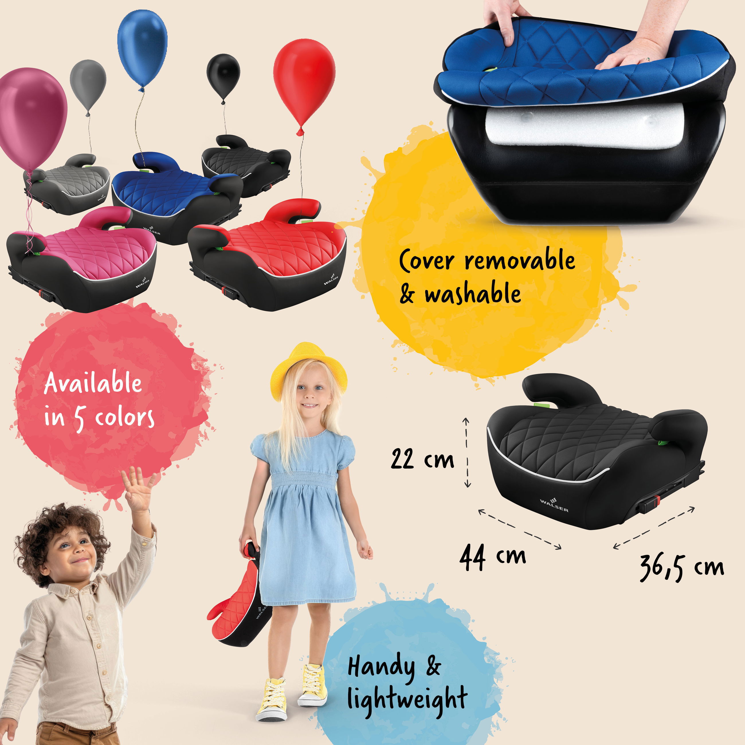 Booster Seat Andy ISOFIX, Premium booster seat car ECE R 129