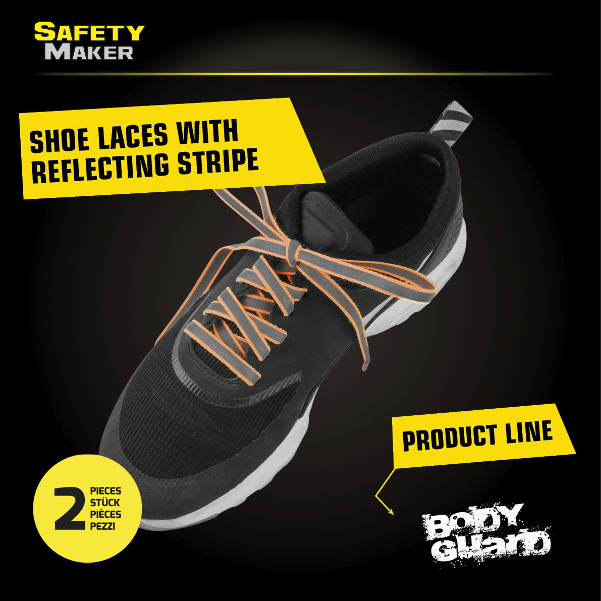 Reflective laces orange