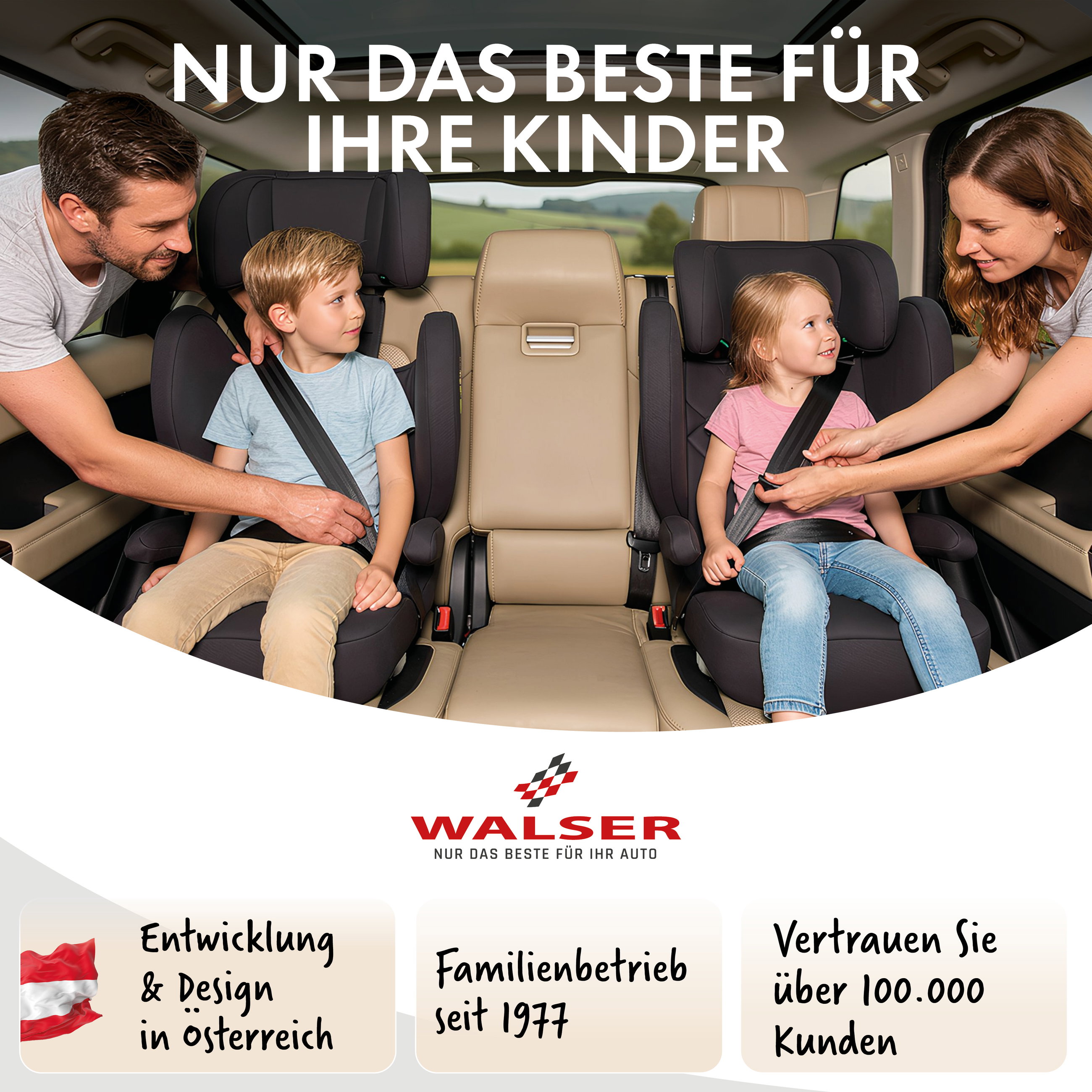 Kindersitz Auto Numa, bequemer Kindersitz (3-8 Jahre) 100-150 cm, 2in1 Auto Kindersitz mit abnehmbarer Rückenlehne und mitwachsender Kopfstütze ECE R 129 geprüft schwarz