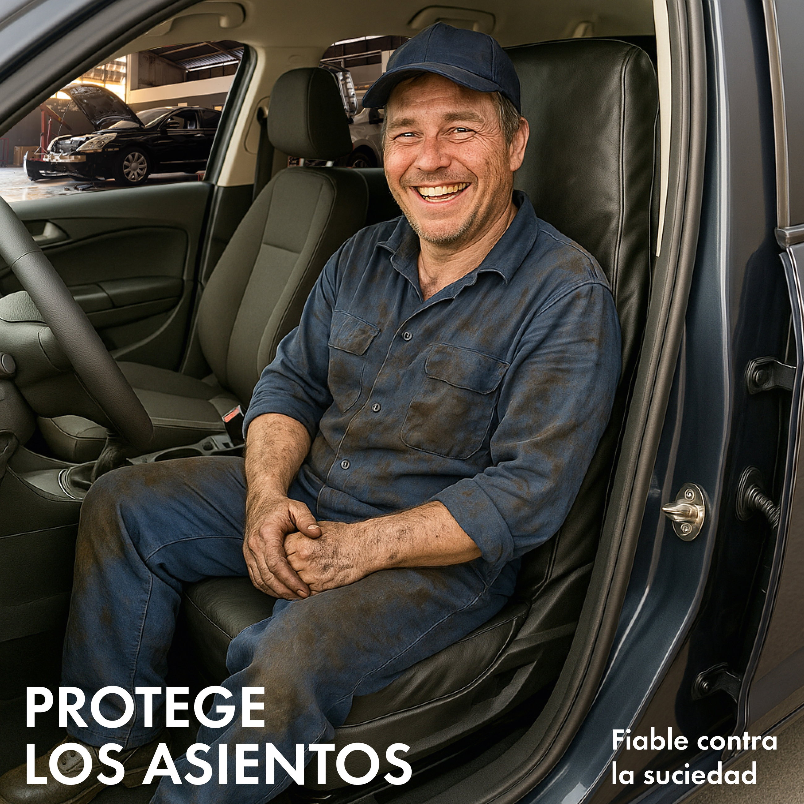Protector de asiento de coche Clean Tony, protector para asiento delantero, funda de taller de cuero sintético, 1 pieza