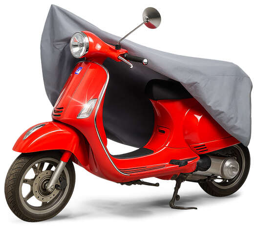 Premium Motorrad Abdeckplane S, Vespa-Abdeckplane aus robustem PVC, Motorrad-Garage wasserdicht - 185x90x110 cm grau