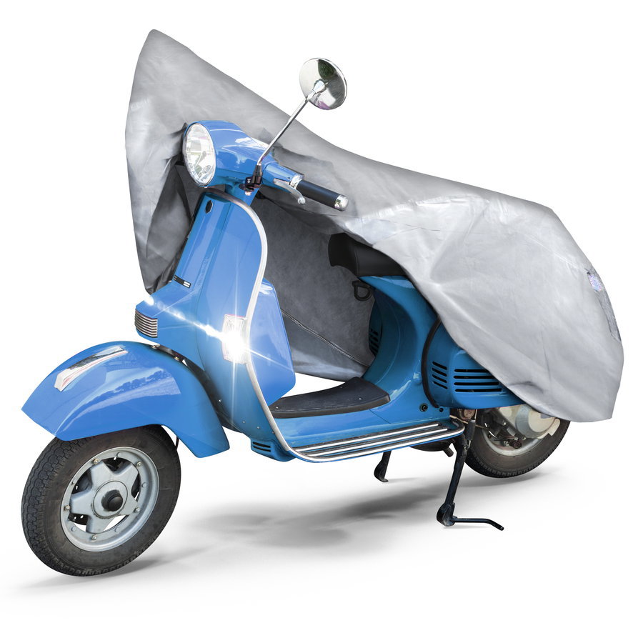 Telone per moto All Weather S, Telone Vespa, Garage per moto impermeabile - 185x90x110 cm argento