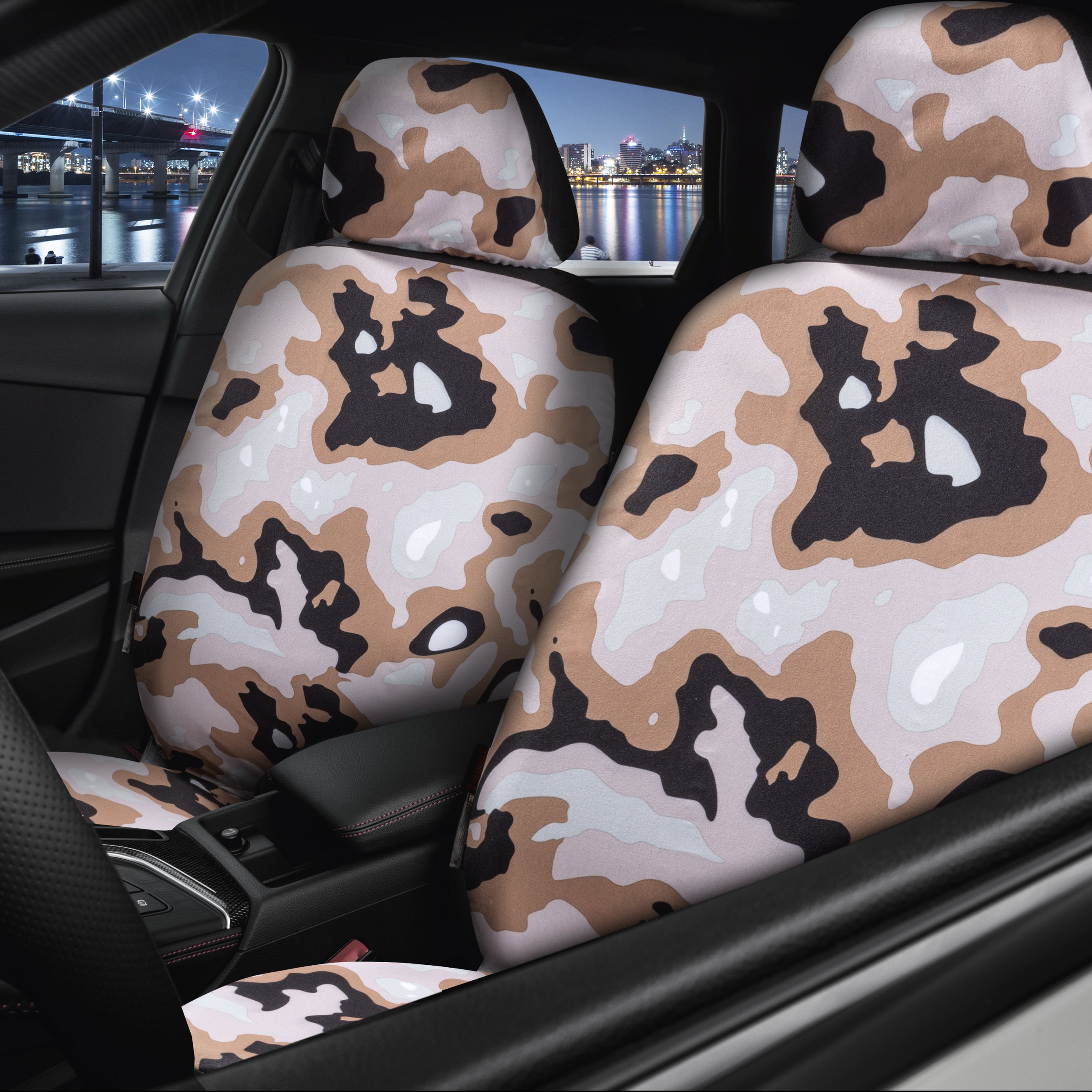 Autosædebetræk Camouflage, bilsædebetræk enkeltsæde Camouflage-Design