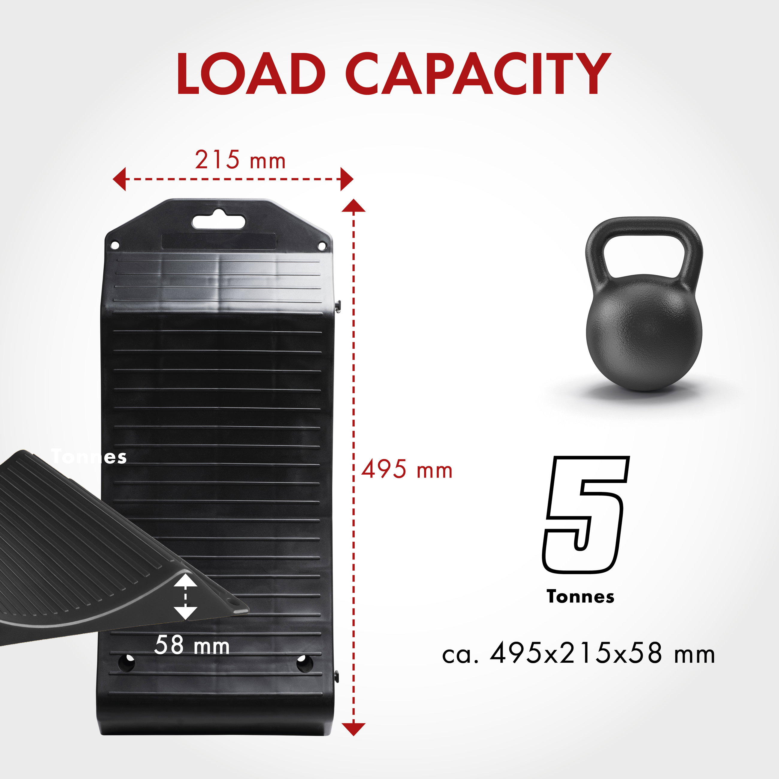 Tyre saver, load capacity up to 5 tonnes, 2 tyre shoe sets, tyre cradle to protect against flat spots, 49,5x21,5x5,8 cm