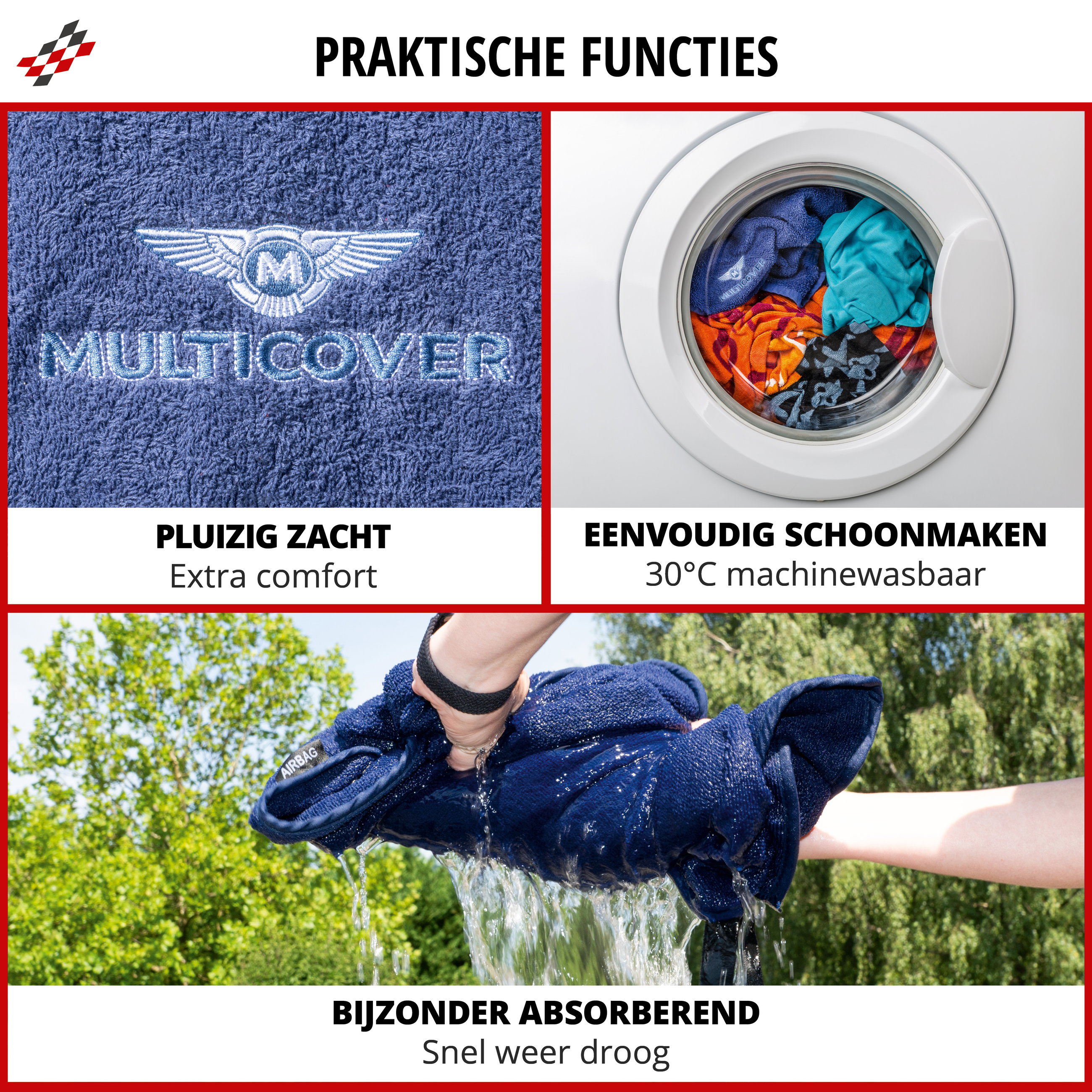 Stoelkussen  Multicover marineblauw, 1 stuk