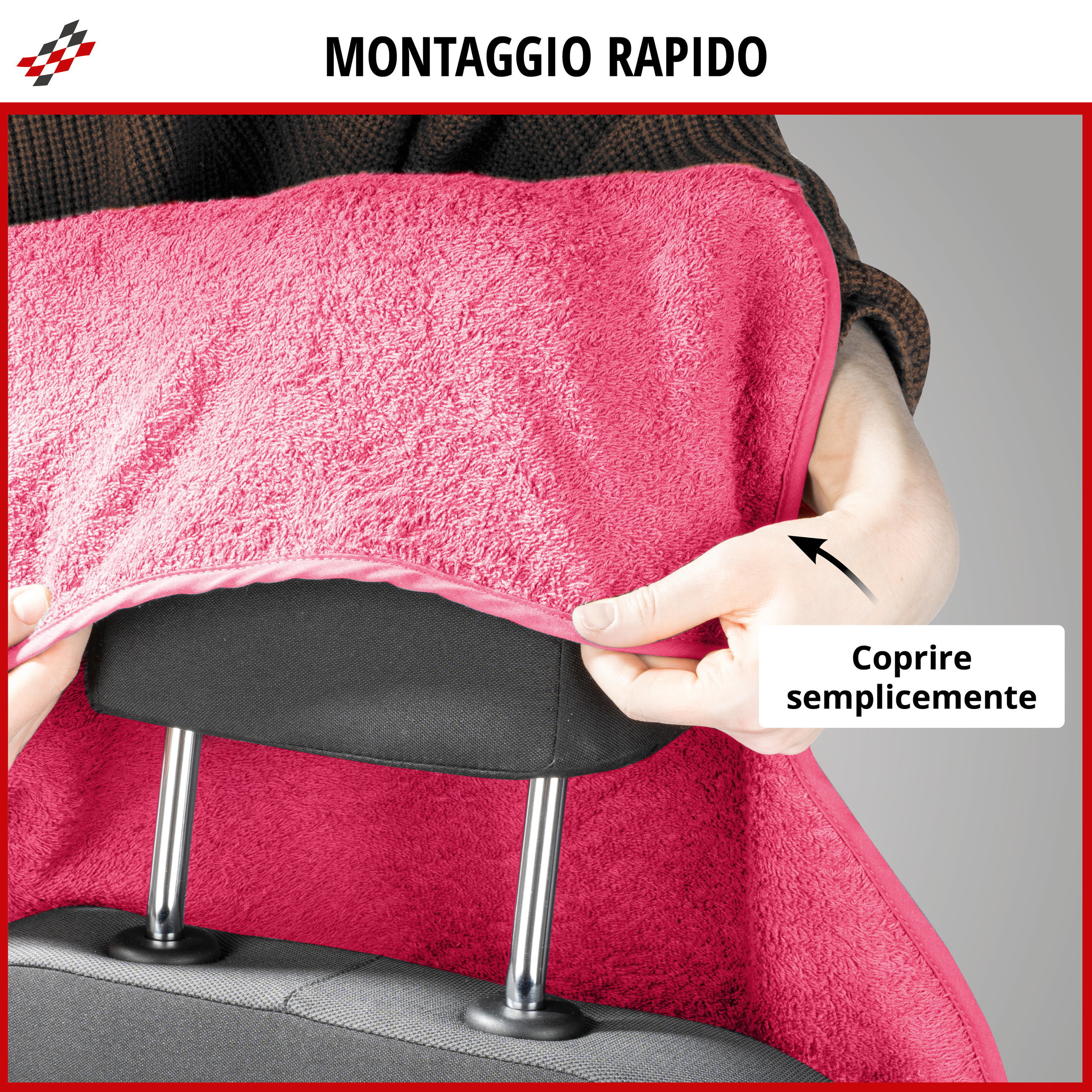 Coprisedili Multicover rosa, 1 pezzo