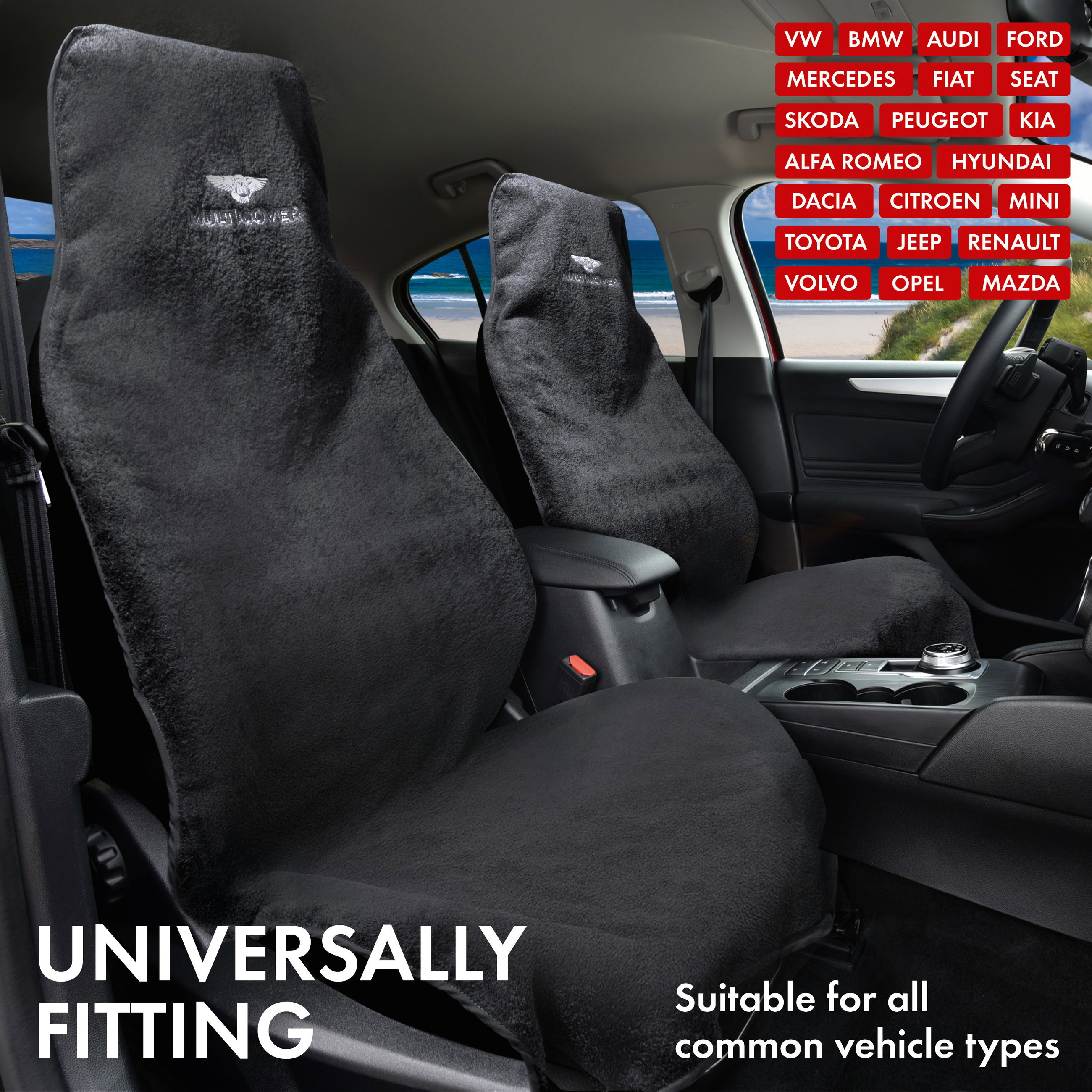 Car Seat cover Multicover black, 1 piece