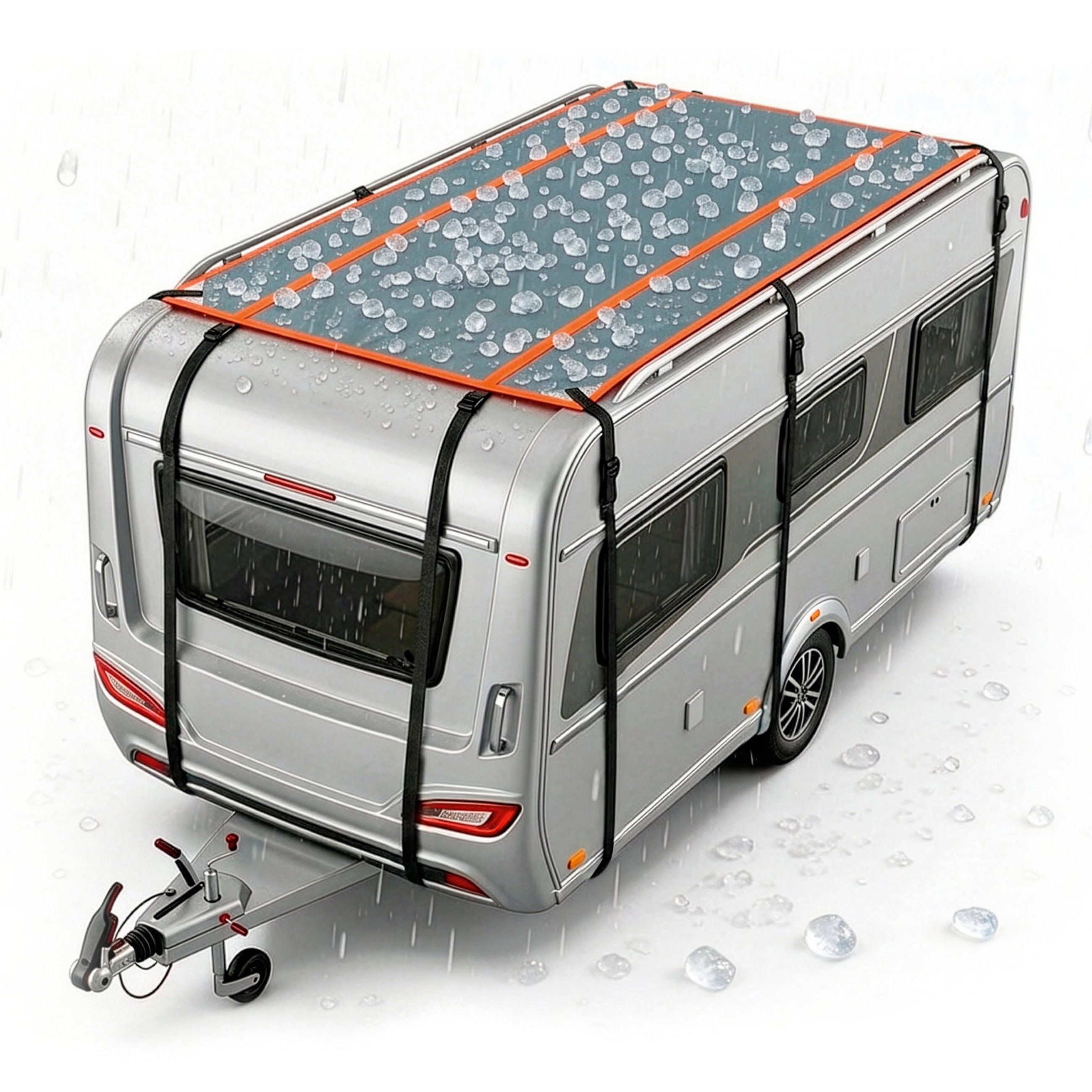 Camper/Caravan Telo di protezione antigrandine Perma Protect, Taglia M (300 x 200 cm), protezione antigrandine fino a 1,9 cm, argento