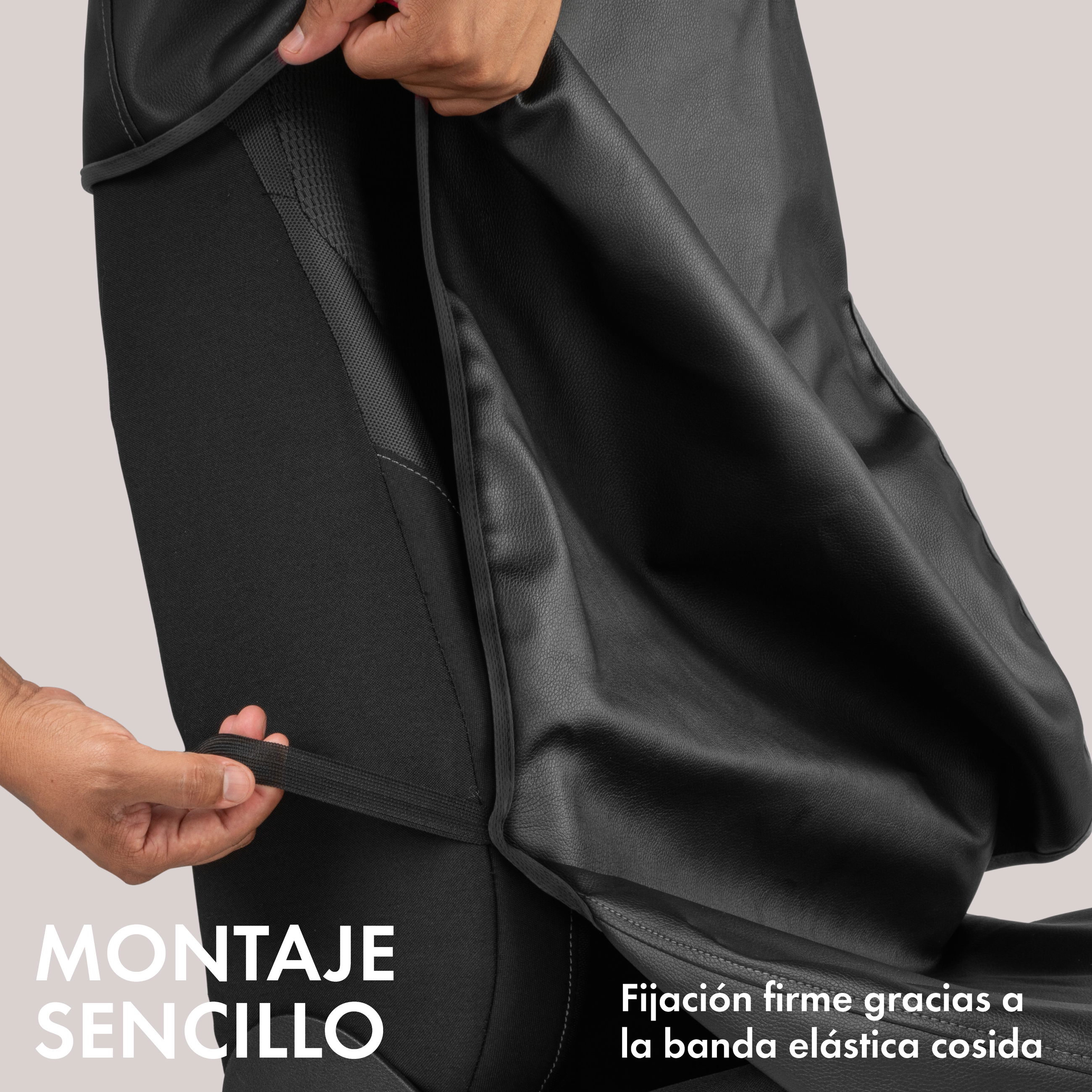 Coche funda protectora cuero sintético, funda protectora asiento de coche delantero, protector de asiento coche negro/rojo, 1 pieza