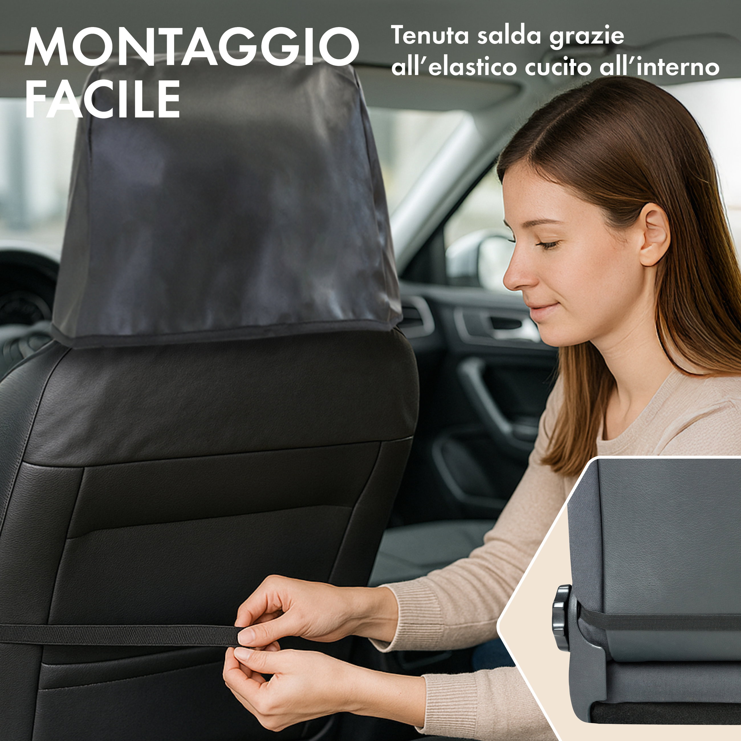 Seggiolino auto officina protettore Clean Tony da finta pelle, 1 pezzo