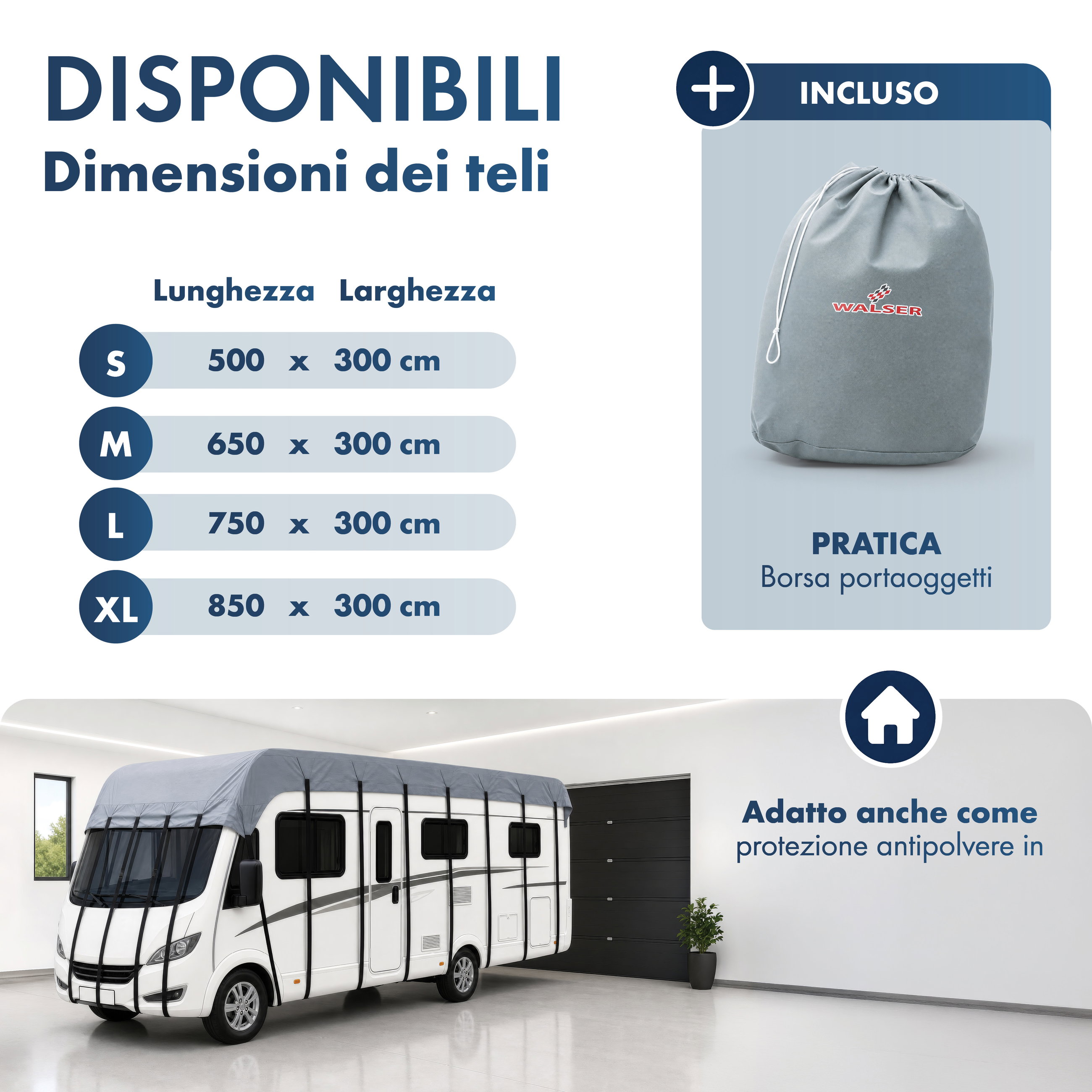 Caravan Dachabdeckung 500x300cm grau