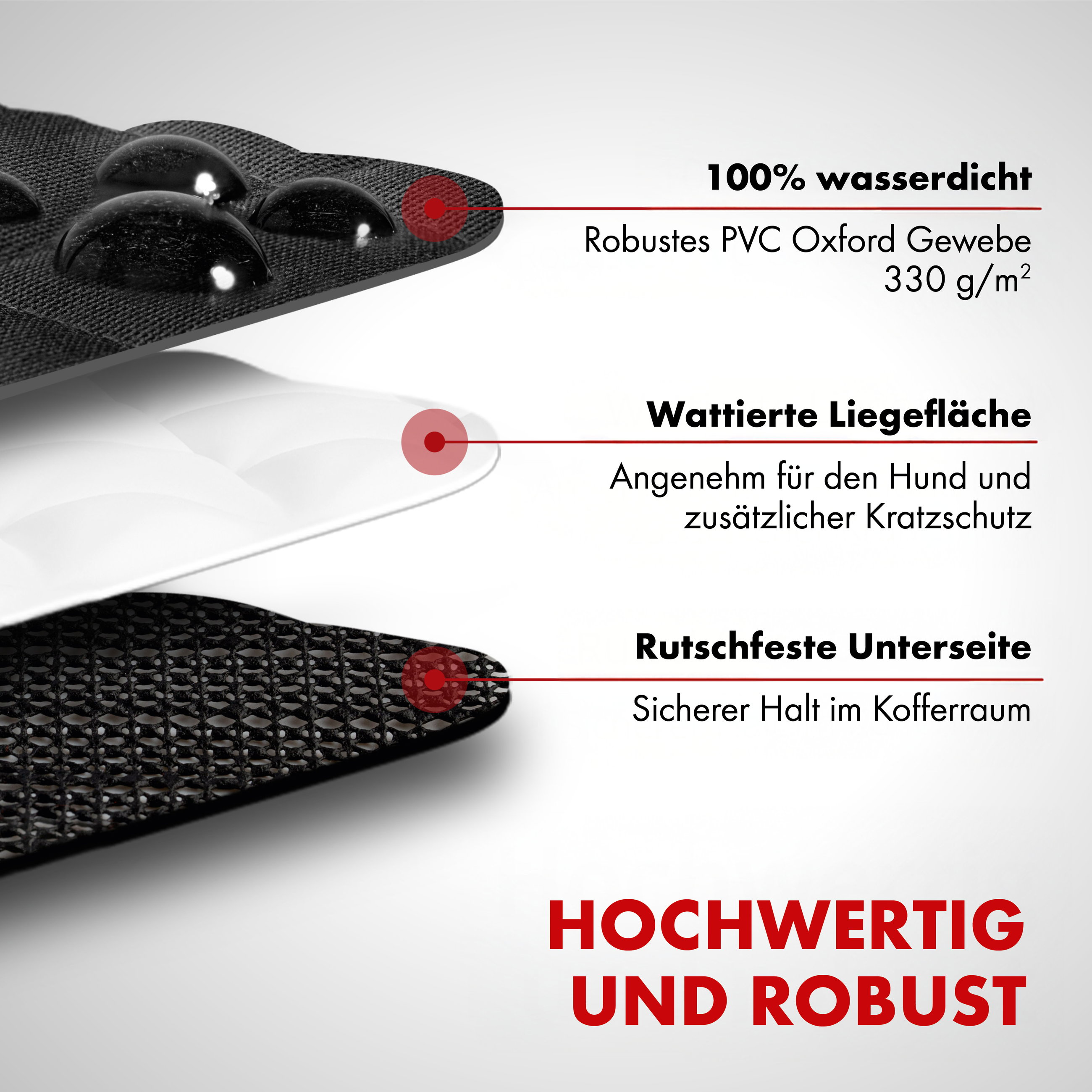 Kofferraumdecke Bello, Auto-Hundedecke, 3in1 Kofferraummatte mit Ladekantenschutz und Organizer schwarz