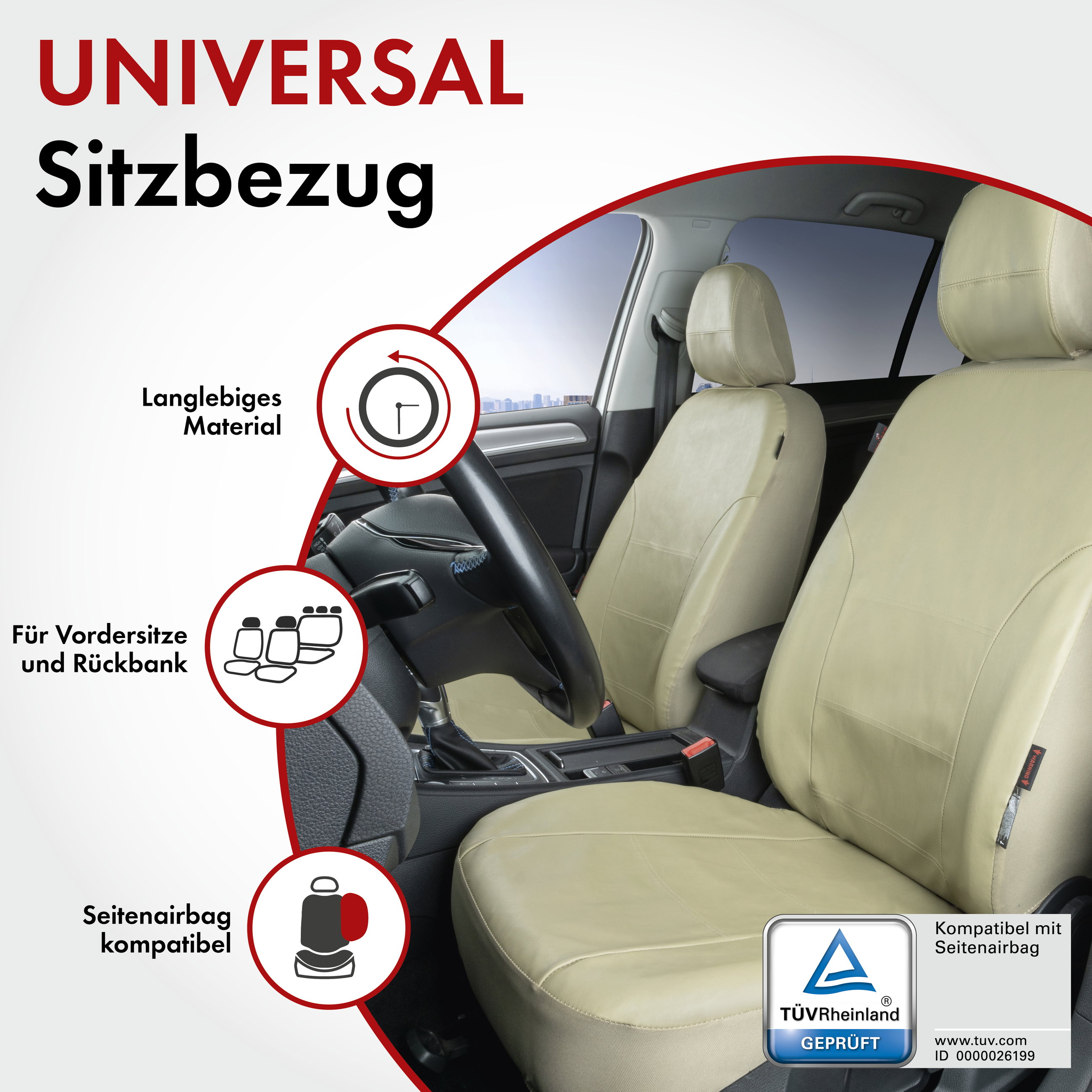Autositzbezüge Sussex schlammgrün aus Kunstleder