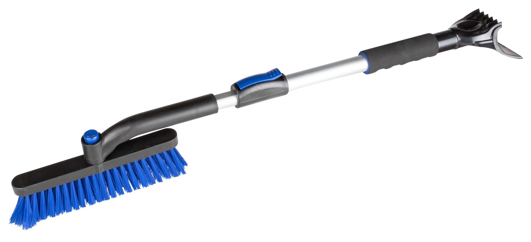 Schneebürste und Eiskratzer 3in1, Auto-Eisschaber mit Schneebesen teleskopierbar 77-100 cm schwarz/blau
