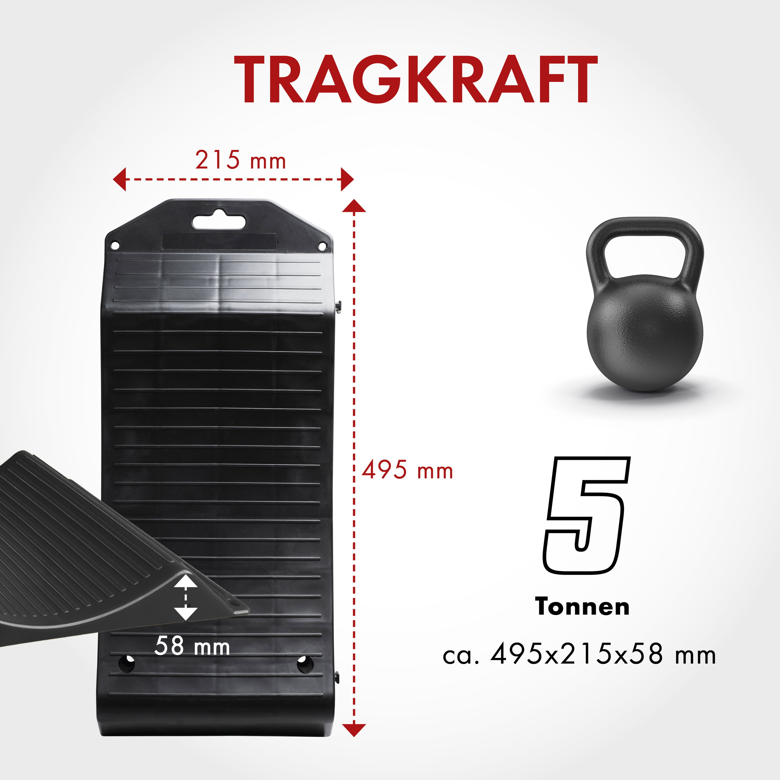 Reifenschoner Tragkraft bis 5 Tonnen, Reifenschuh-Set 2 Stück für Reifen 10-20 Zoll, Reifenwiege zum Schutz vor Standplatten 49,5x21,5x5,8 cm