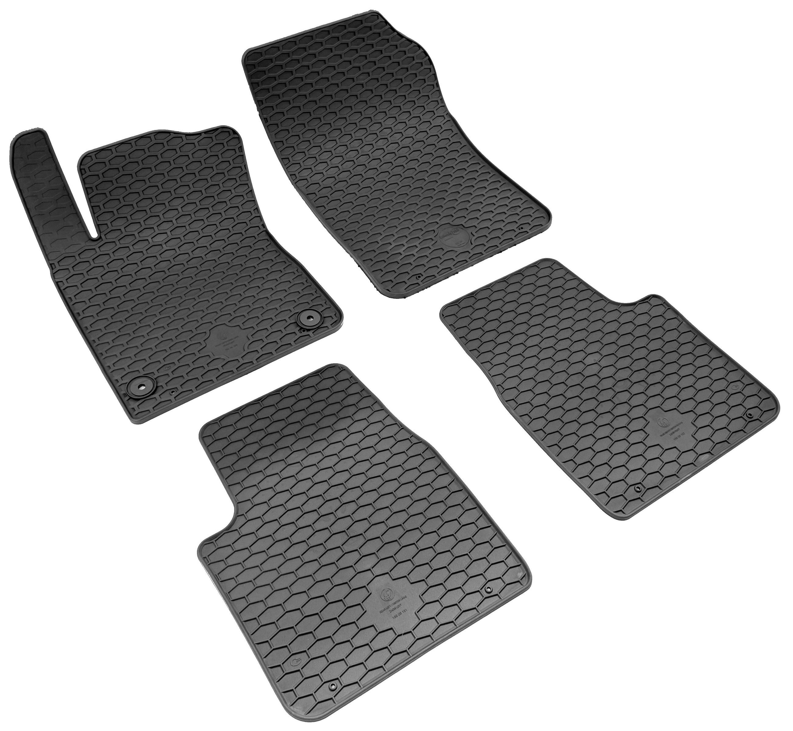 autofußmatten, autopflege bodenmatten, Gummi matten, Rutschfest, Set aus vier, Gummi Fußmatte, Autofußmatten, Rautenmuster, Allwetter, 4-teilig