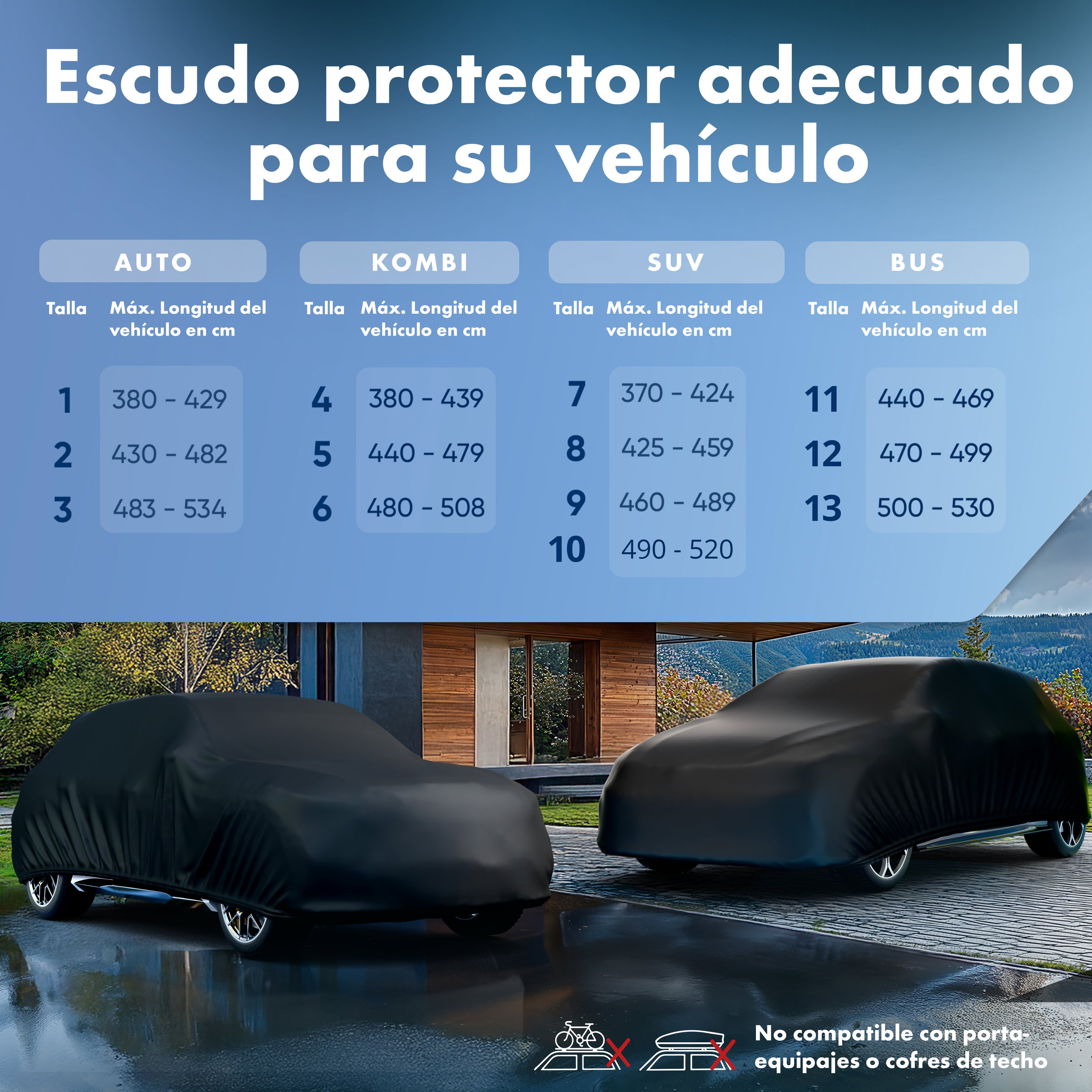 Cubierta protectora de coche All Weather, funda de coche funda integral talla 2 coche, funda para coche negro